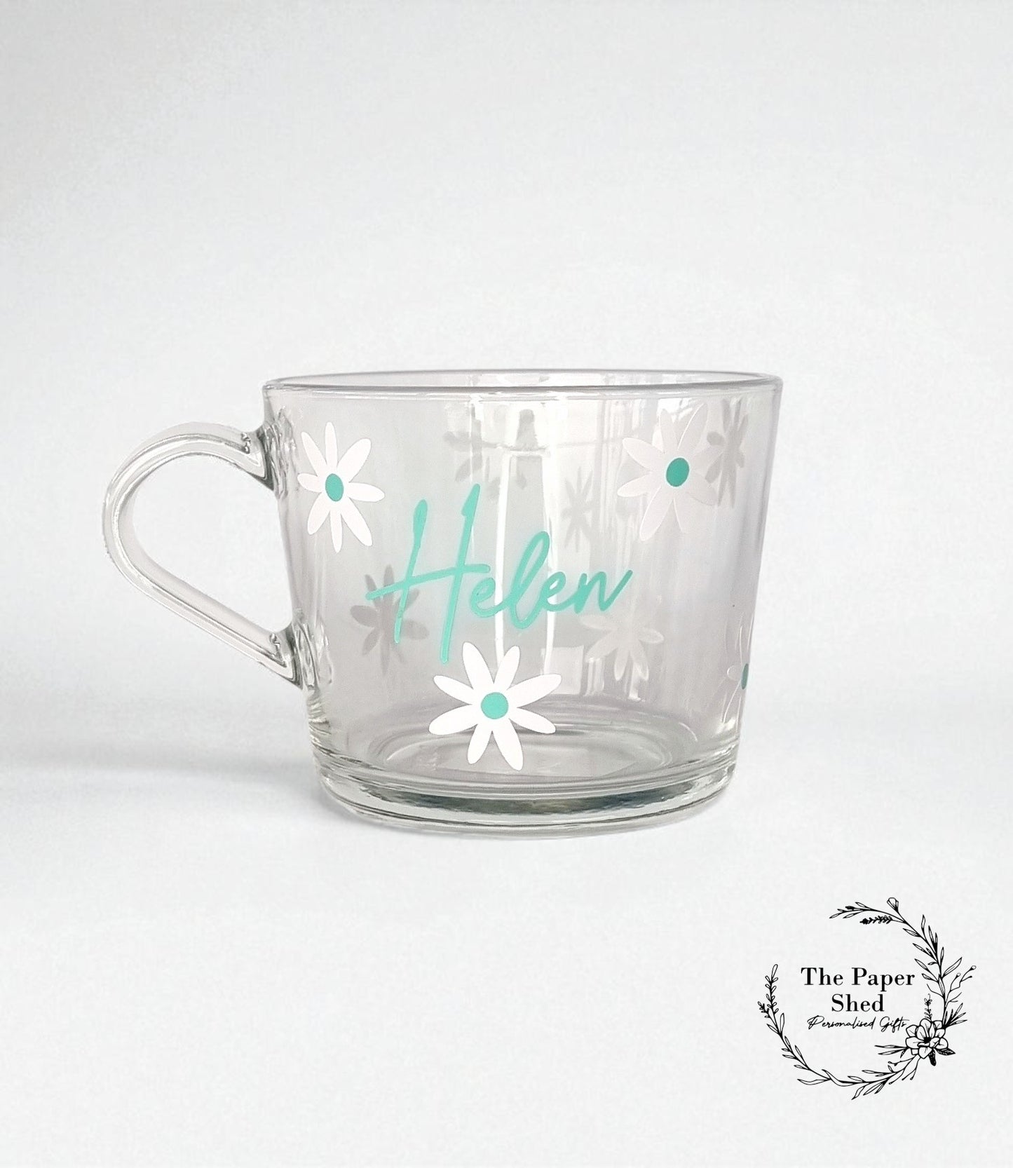 Daisy Themed Coffee Cup Mug Glass