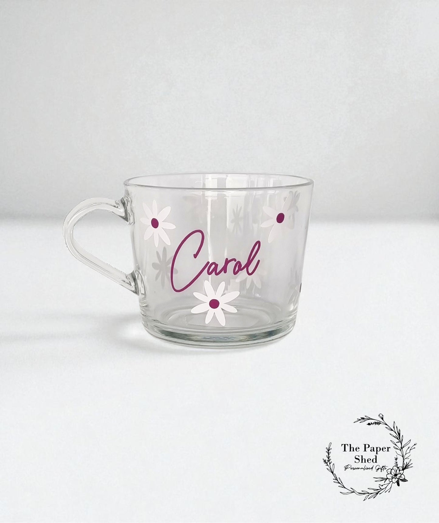 Daisy Themed Coffee Cup Mug Glass