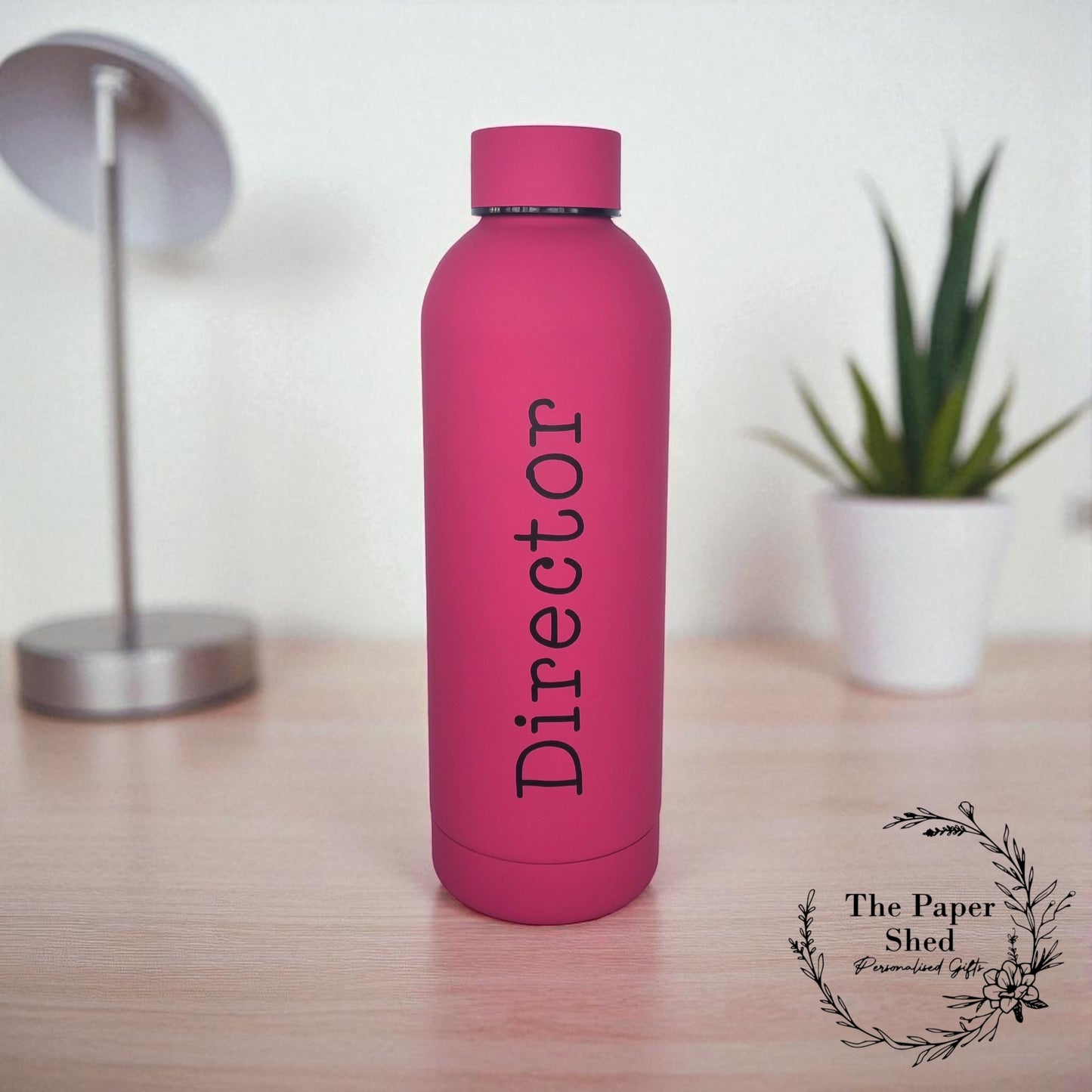 Personalised choice of font, name or phrase. quote thermal water bottle