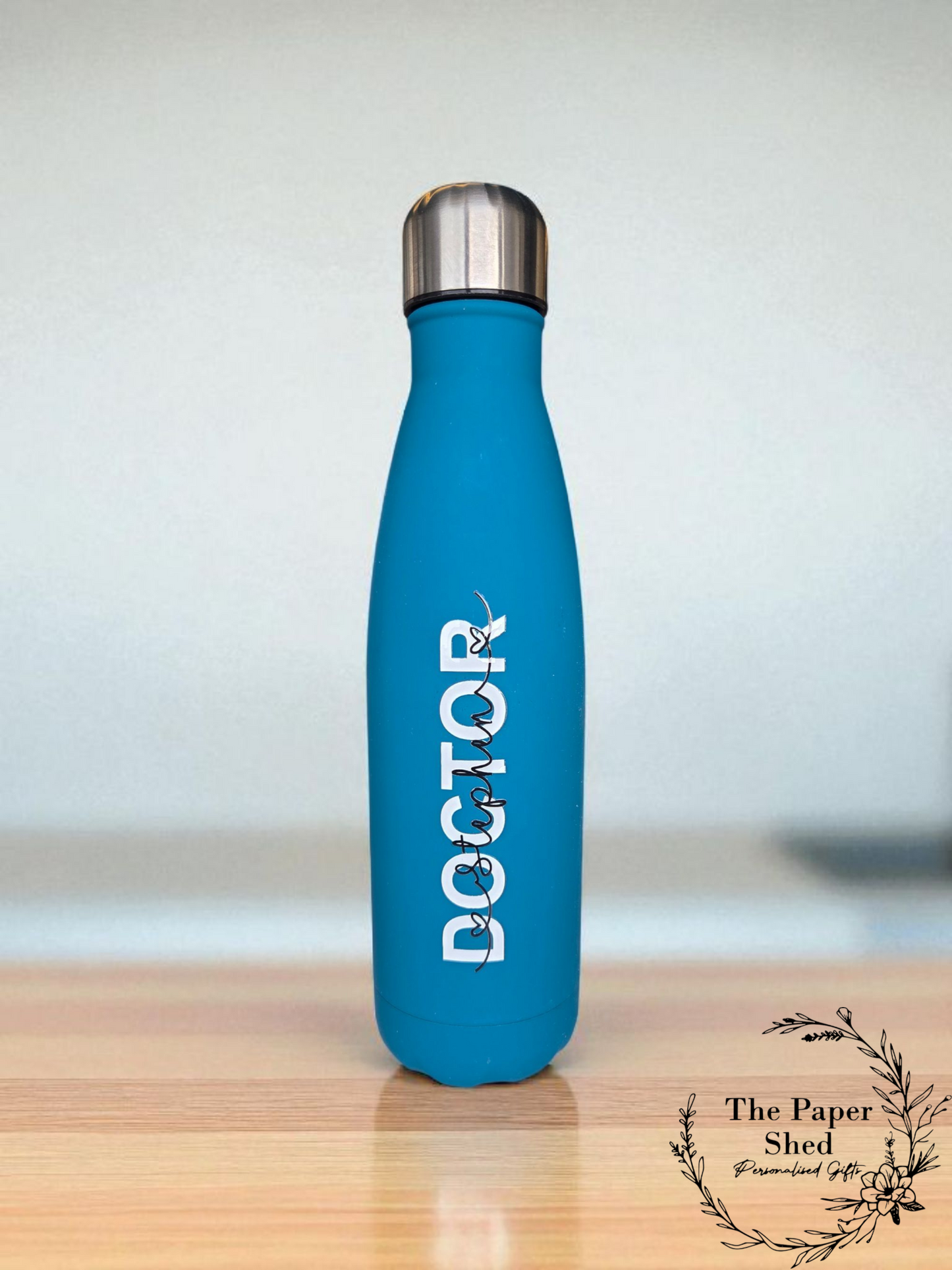 Personalised Name Profession Thermal Water Bottle Customised V1 Doctor, Vet, Teacher, Fire Fighter, Nurse