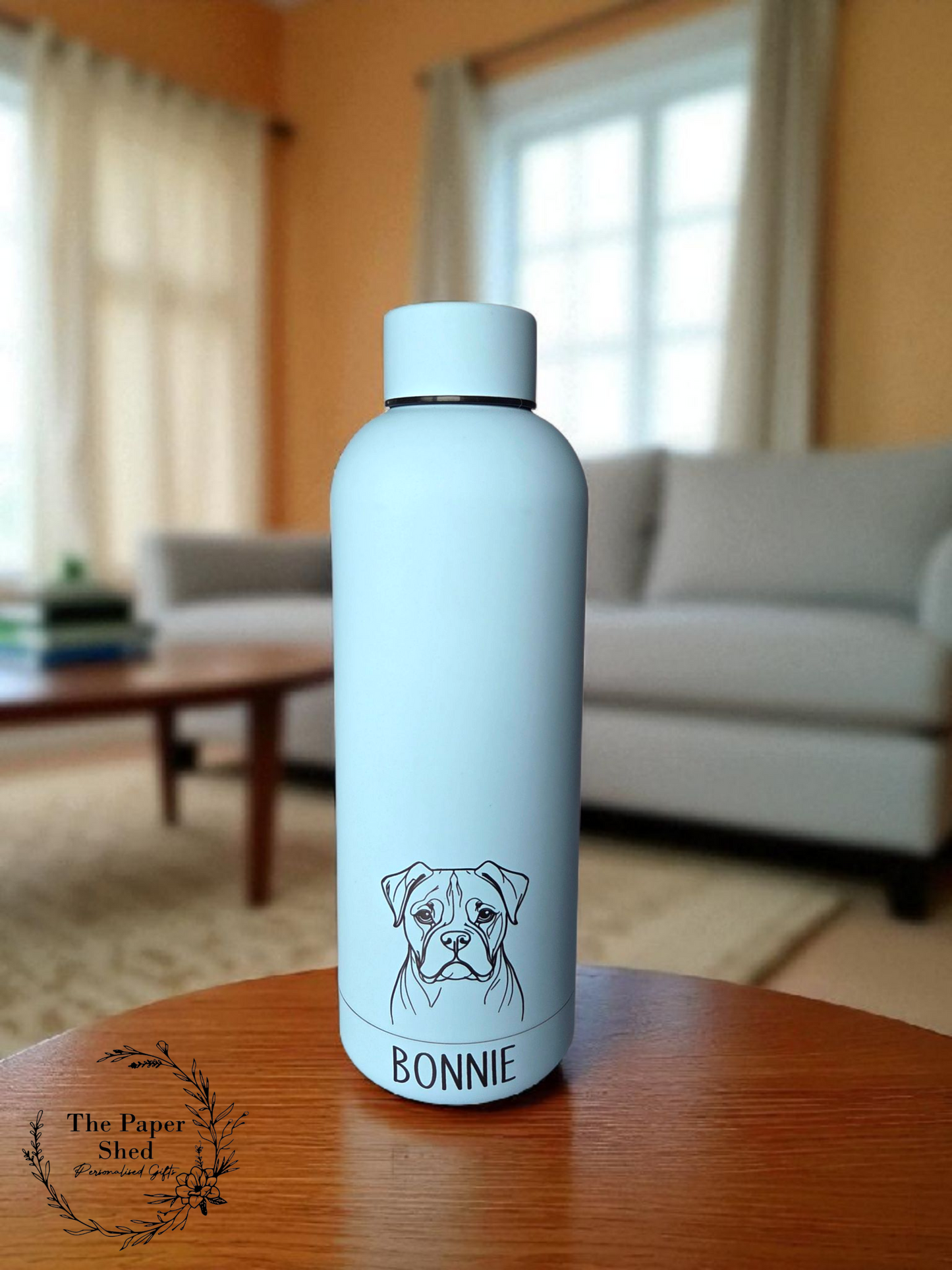 Customised Dog Portrait Thermal Bottle 500ml Personalised Christmas Gift