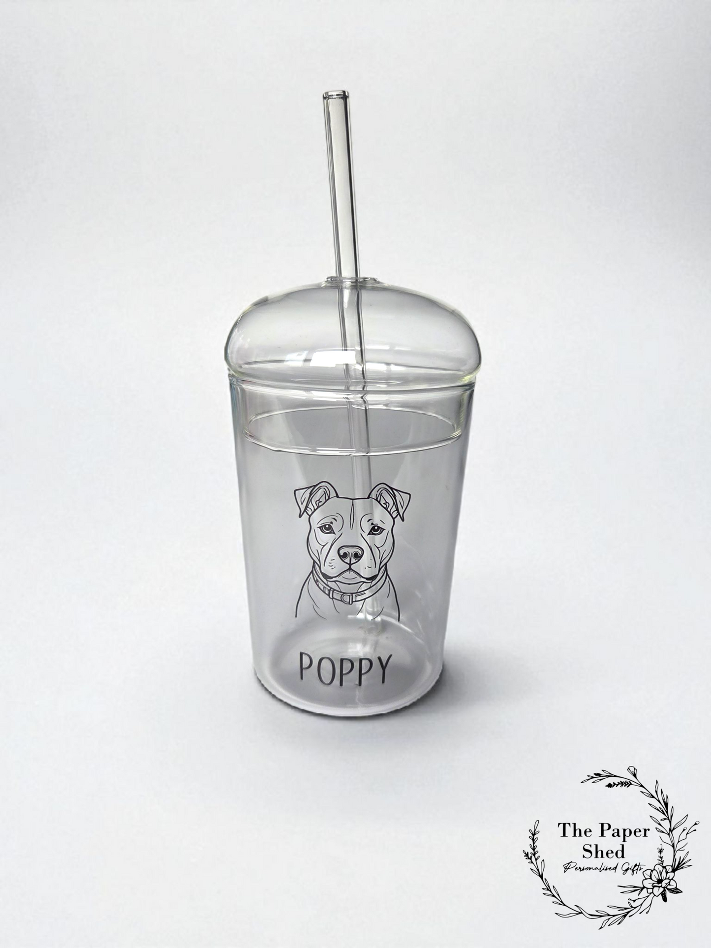 Custom Scribble Dog Dome Glass Black Simple Christmas Dog Lover