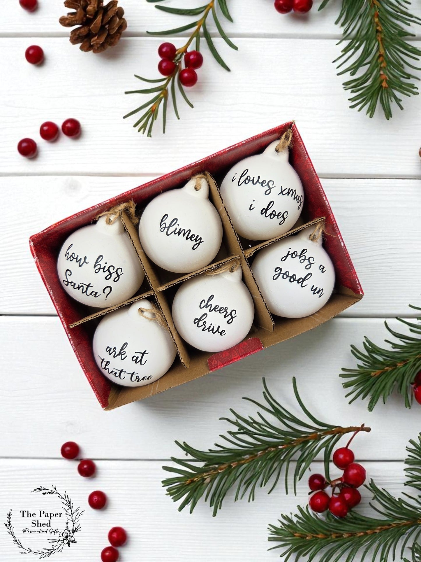 West Country Bristol ceramic baubles 6 or 12 pack