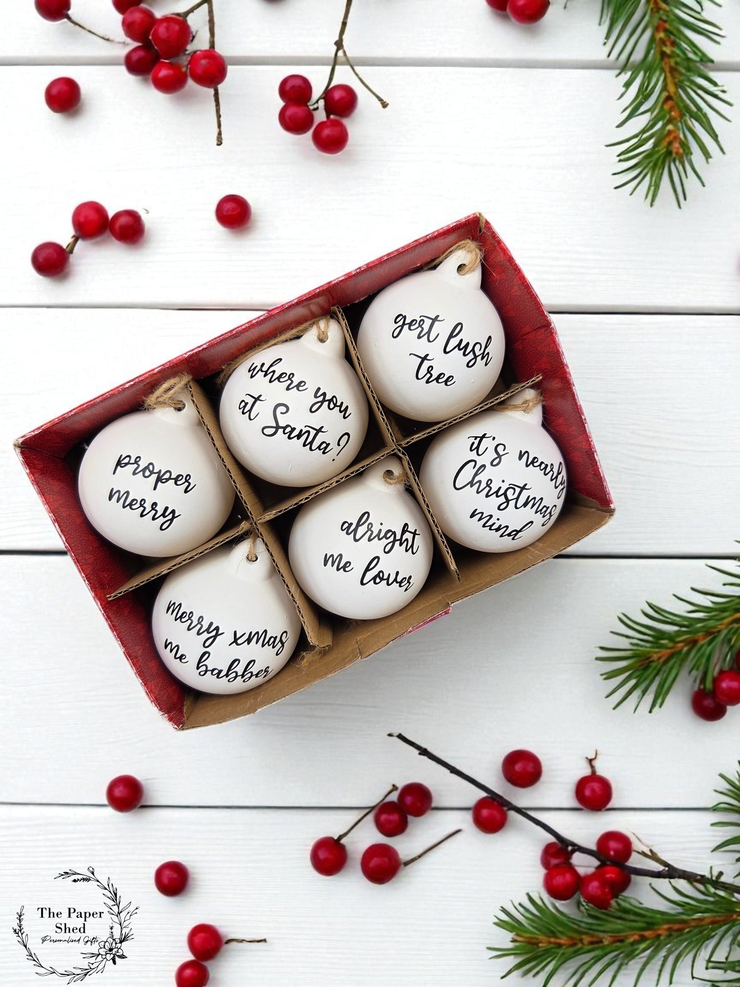 West Country Bristol ceramic baubles 6 or 12 pack