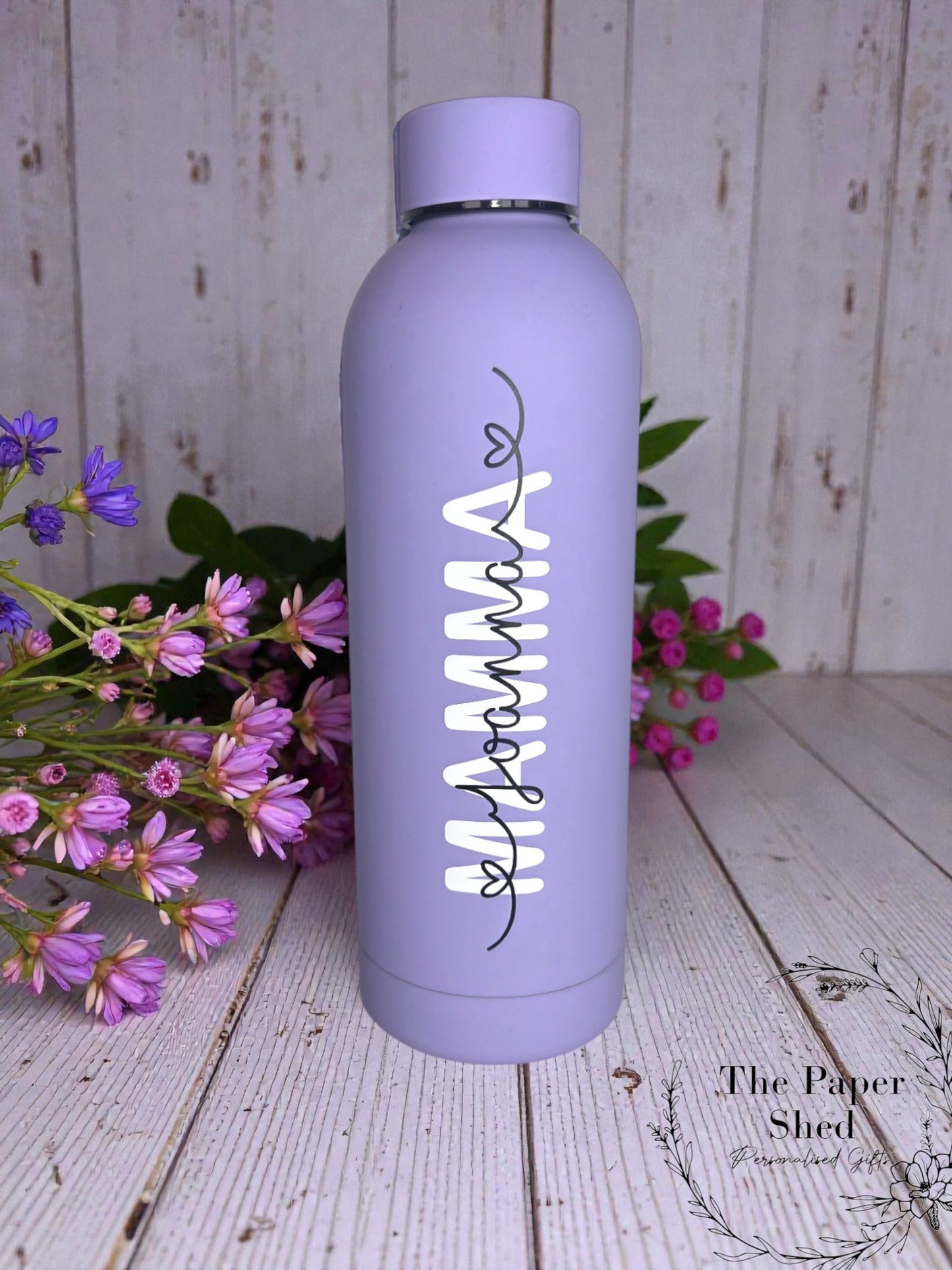 Personalised Mum name thermal water bottle 500ml thermos flask