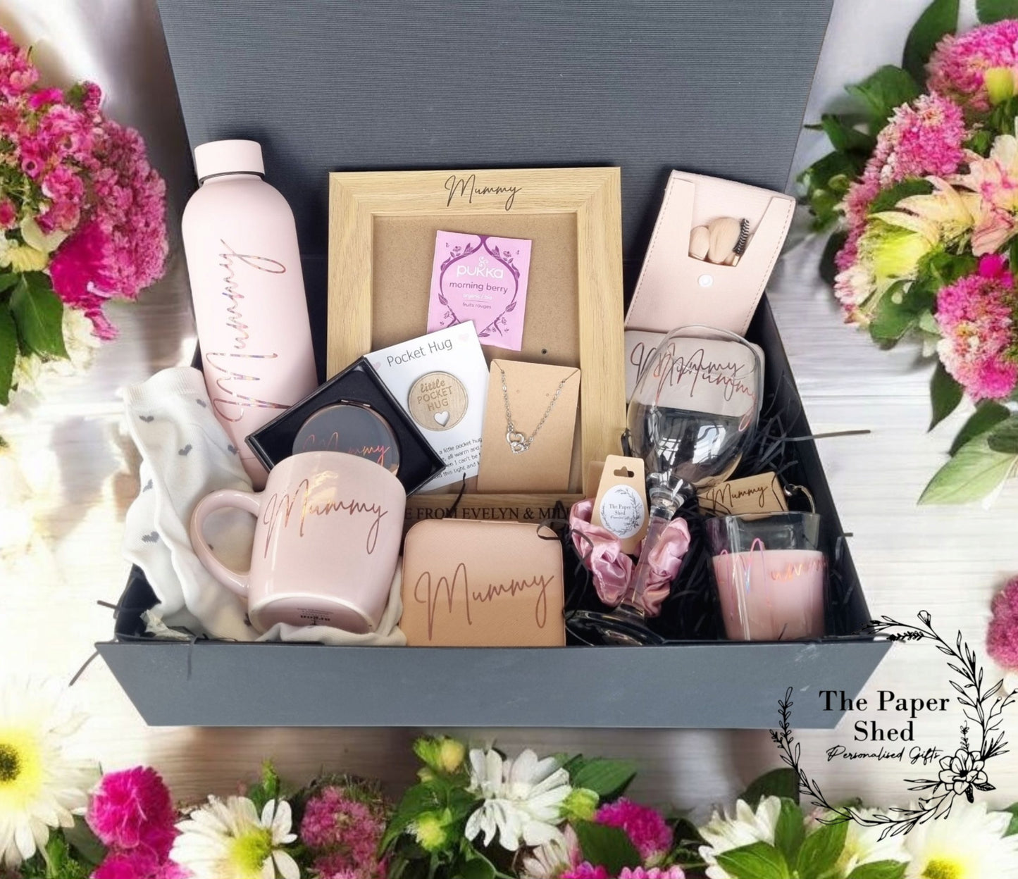 Luxury Mothers Day Gift Birthday Hamper Set Pink Box