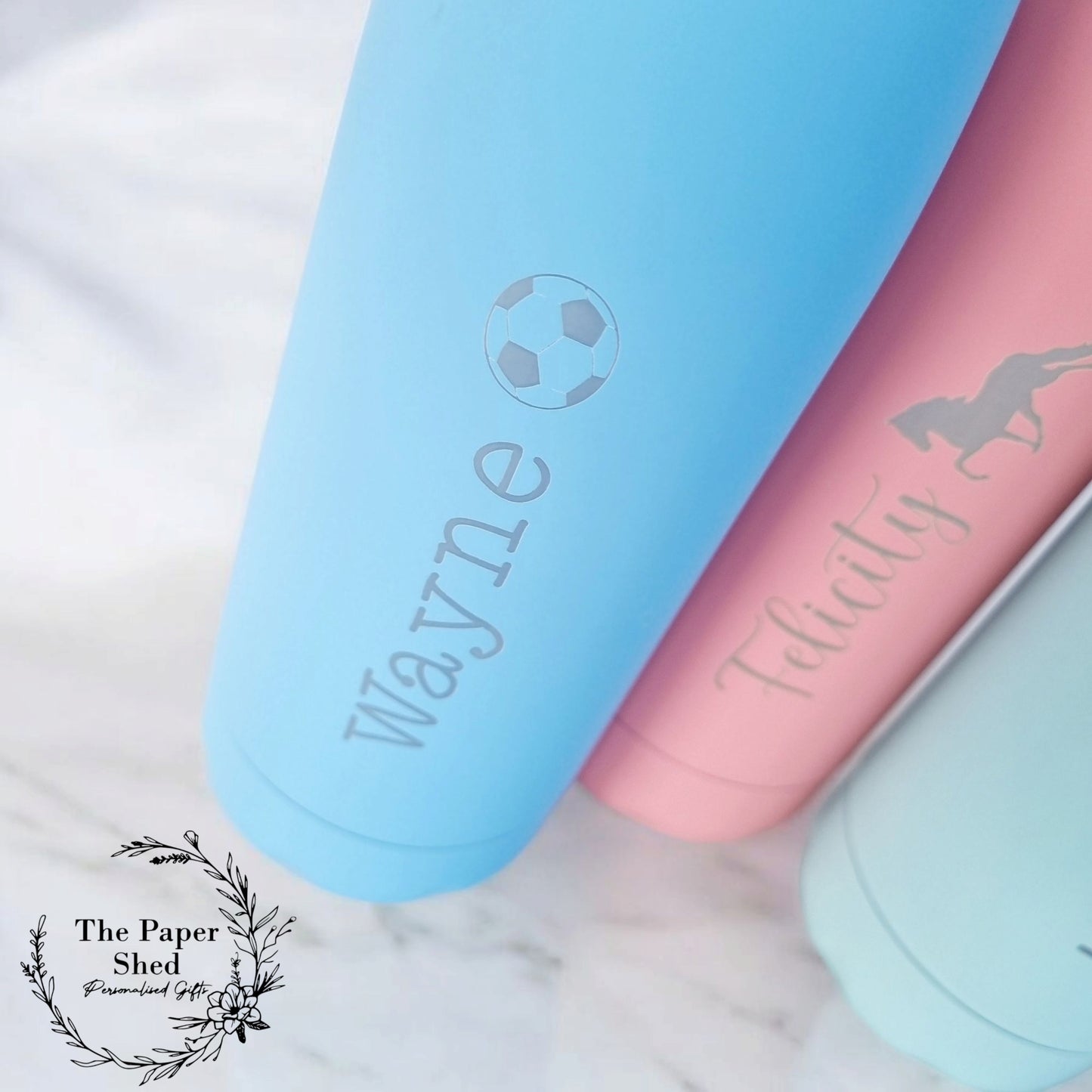 Personalised Name Own Font Image Emoji Thermal Water Bottle Engraved