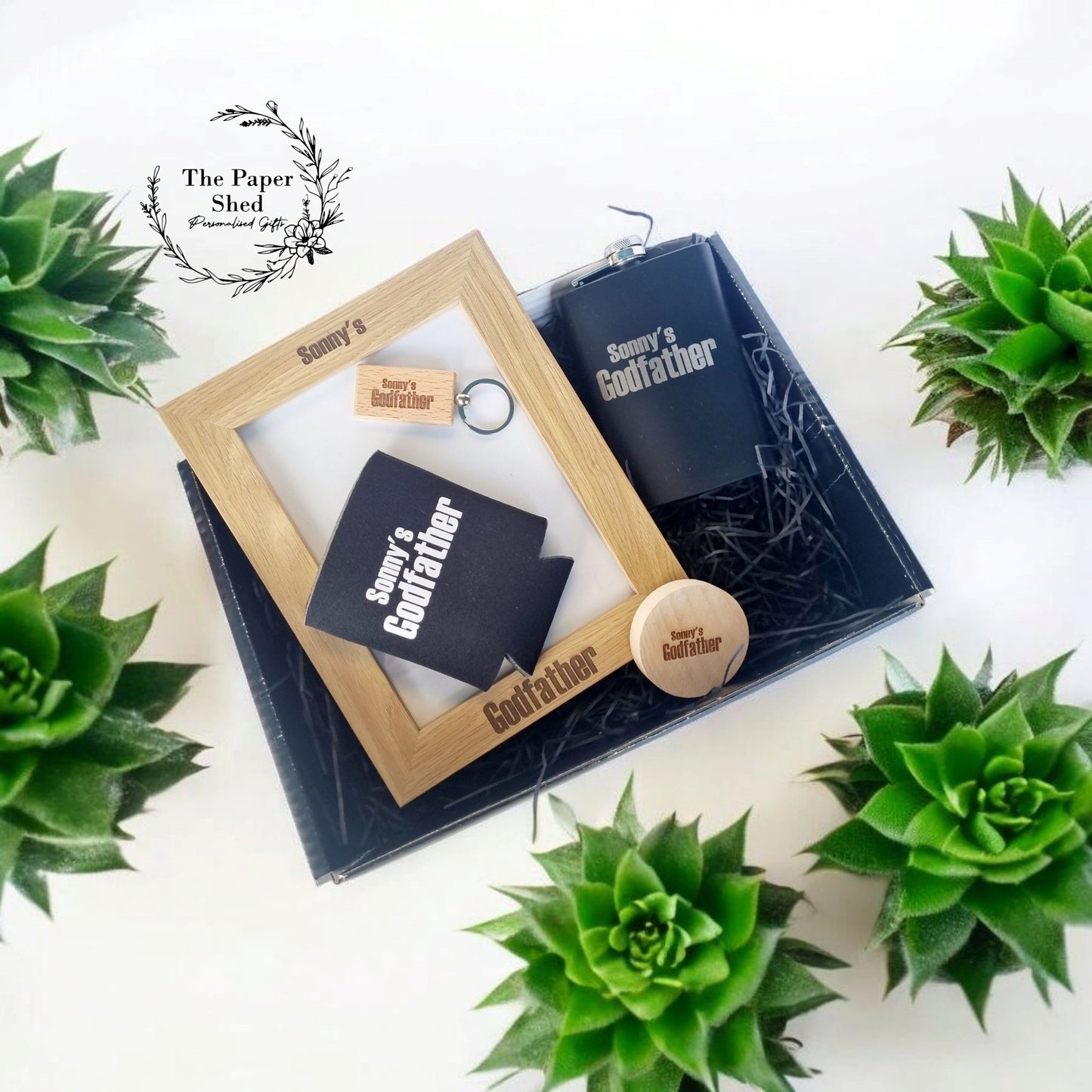 Godfather - Gift Set - God Father Hamper-Present-Christening-Baptism-Mug-Frame-glass