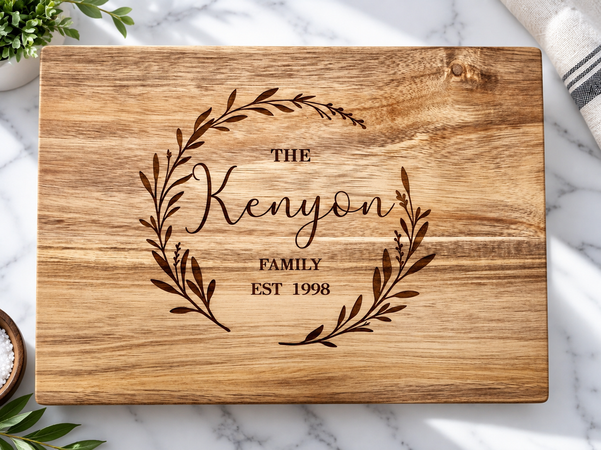 Couples wedding family chopping Board wooden engraved