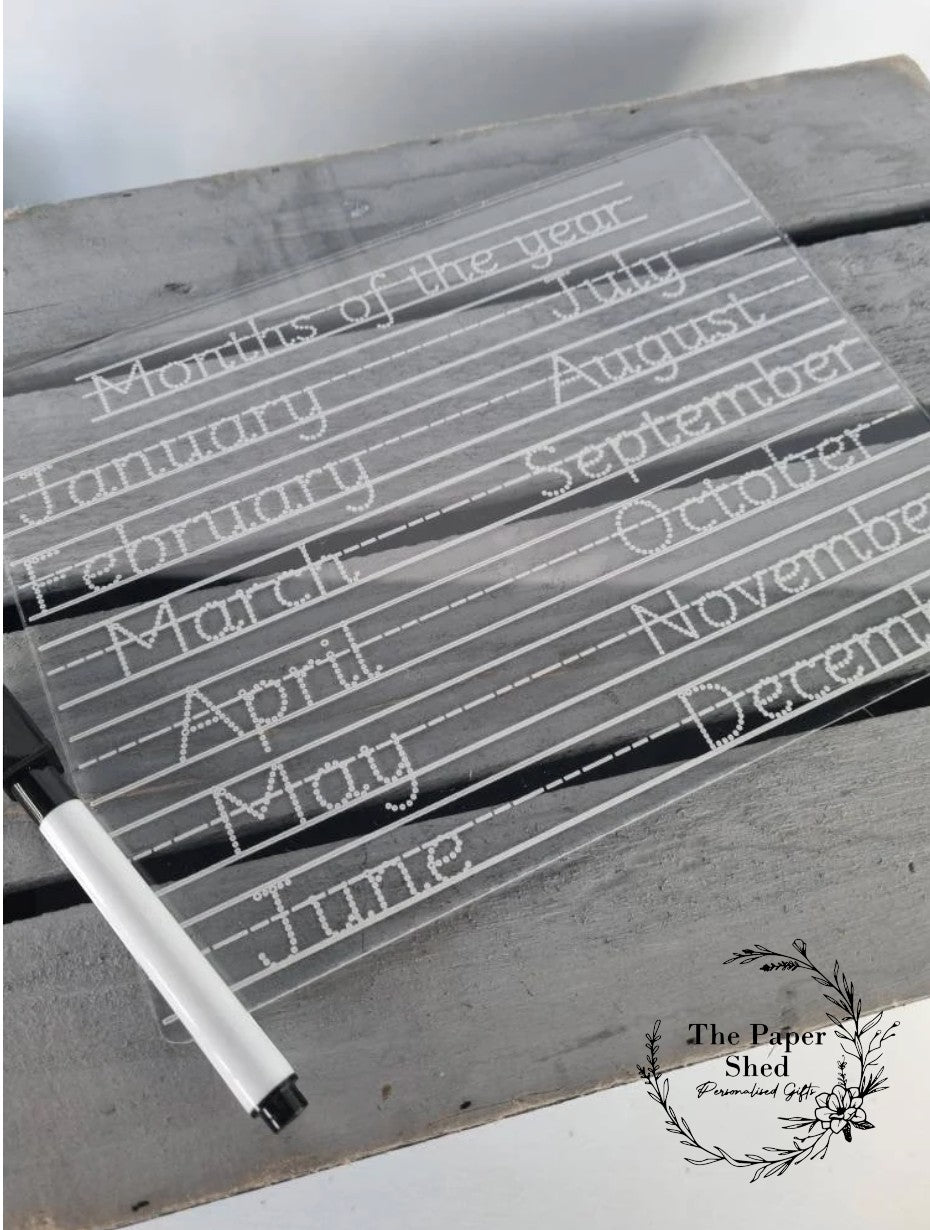 Childrens Back To School Learning To Write Tracing Board Reuseable Wipe Clean Educational