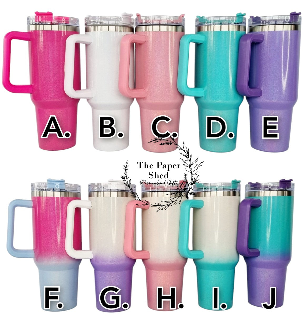 Personalised Large 40oz Thermal Travel Mugs Shimmer