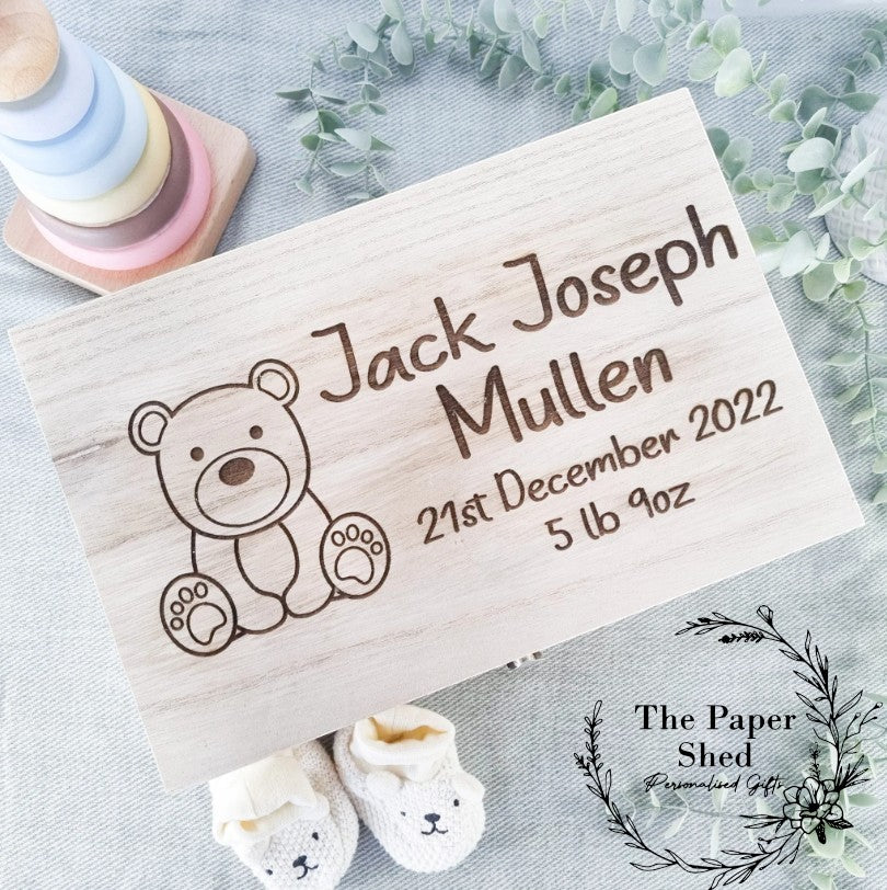Baby Memory Keepsake Box Teddy Bear Animals