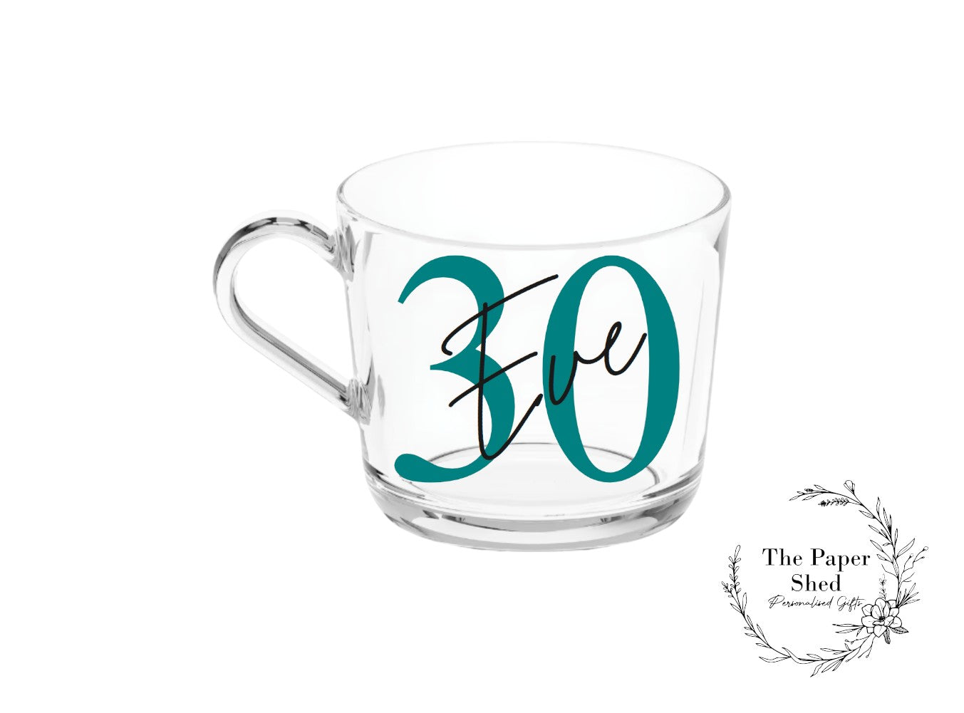 Birthday Coffee Tea Mug Glass With Age & Name - 21st 30th 40th 50th 60th