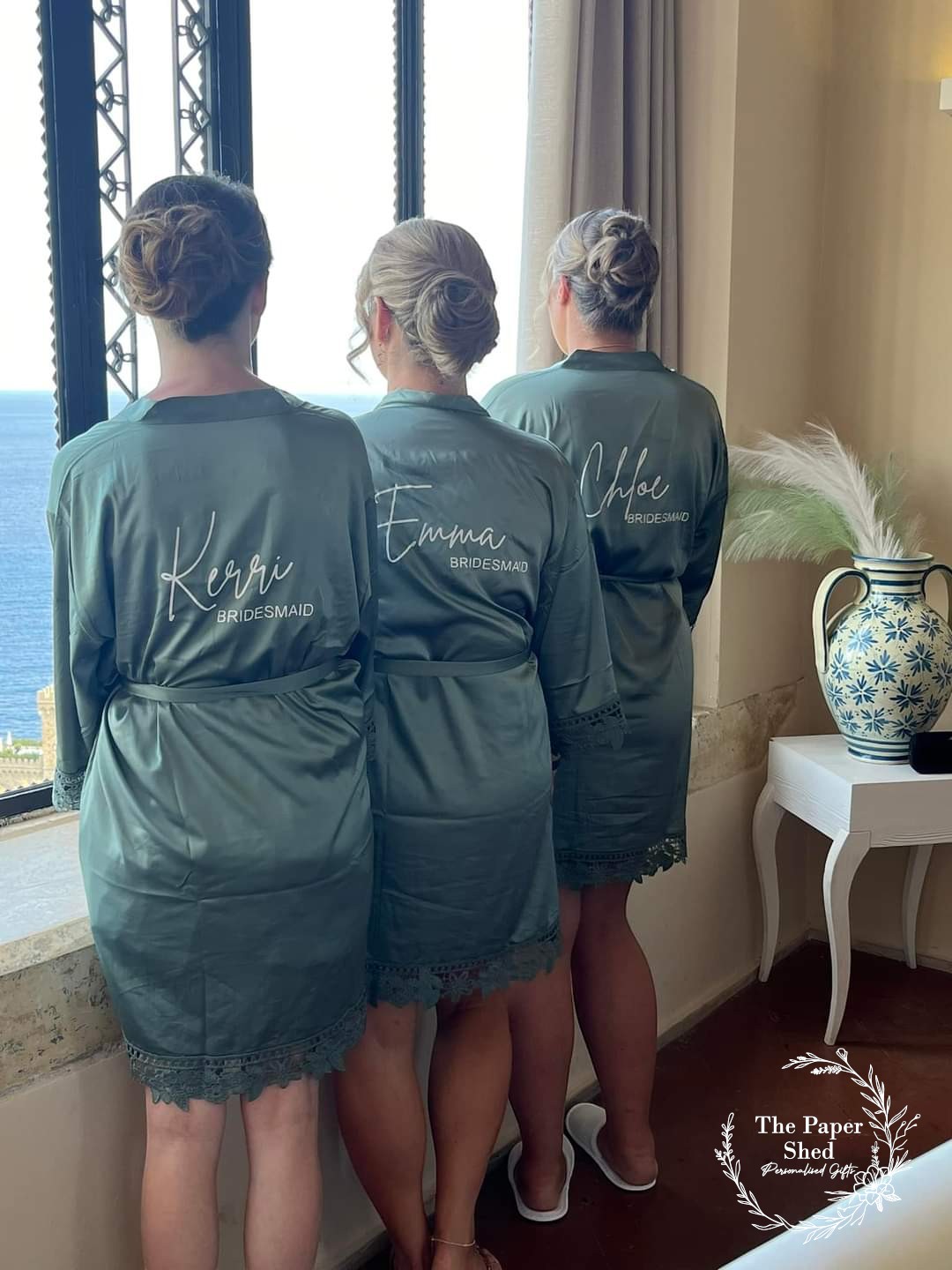 Luxury Bridal Bridesmaid Gift Hamper Box Robe Personalised With Name Glass