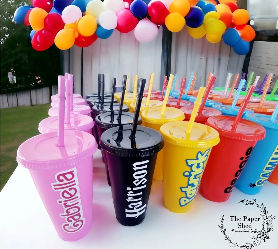 Birthday Party Favour Kids Cold Cups with Straw-Children's Party-Wedding-Gift