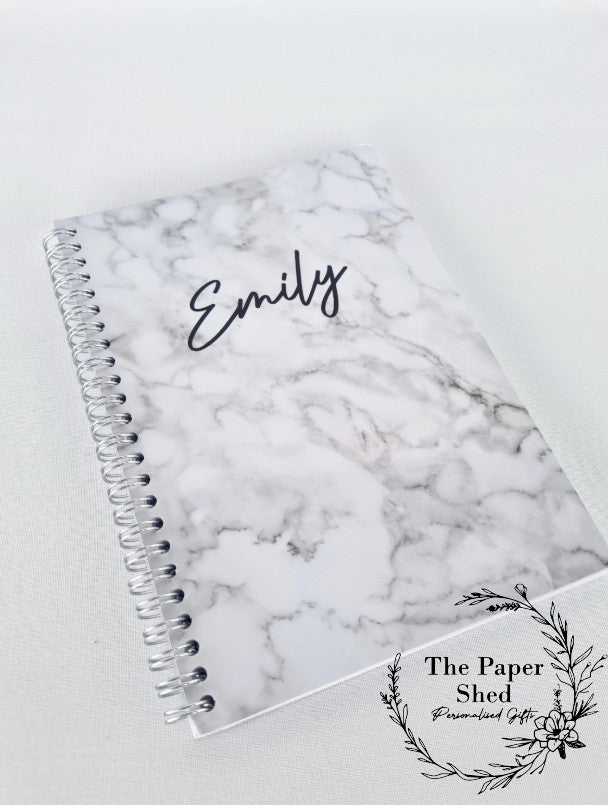 Personalised Marble Lined Notebook