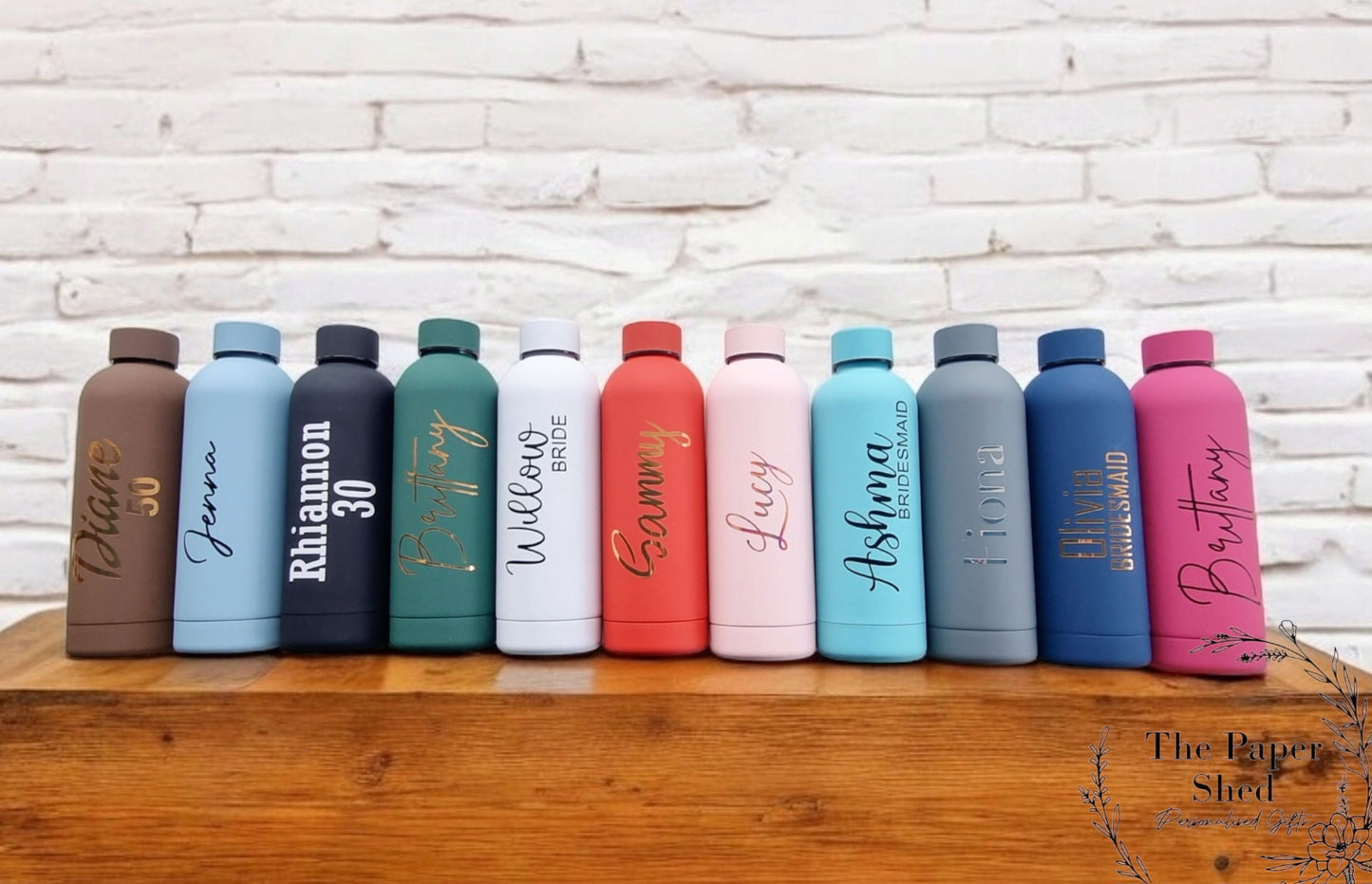 Personalised Thermal Bottle - Customised With Name Special Occasion - Wedding - Birthday - Bridesmaid - Thank you - Bridal - Hen Party