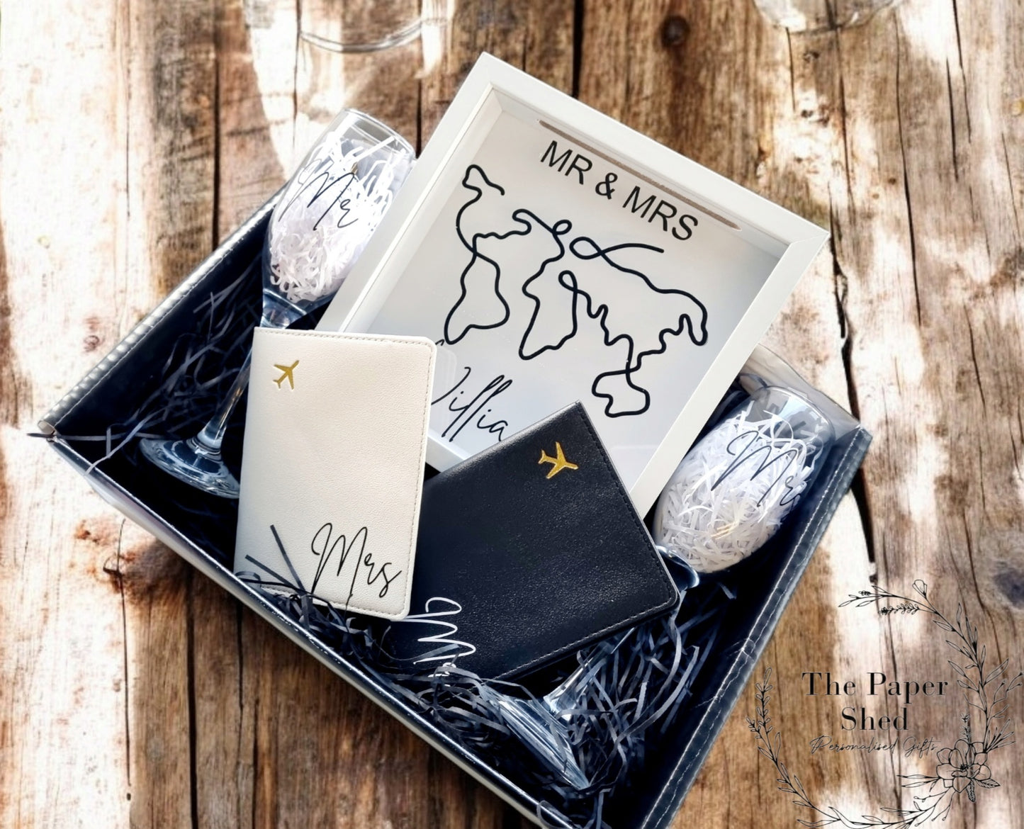 Honeymoon Wedding Mr & Mrs Gift Hamper Keepsake Box