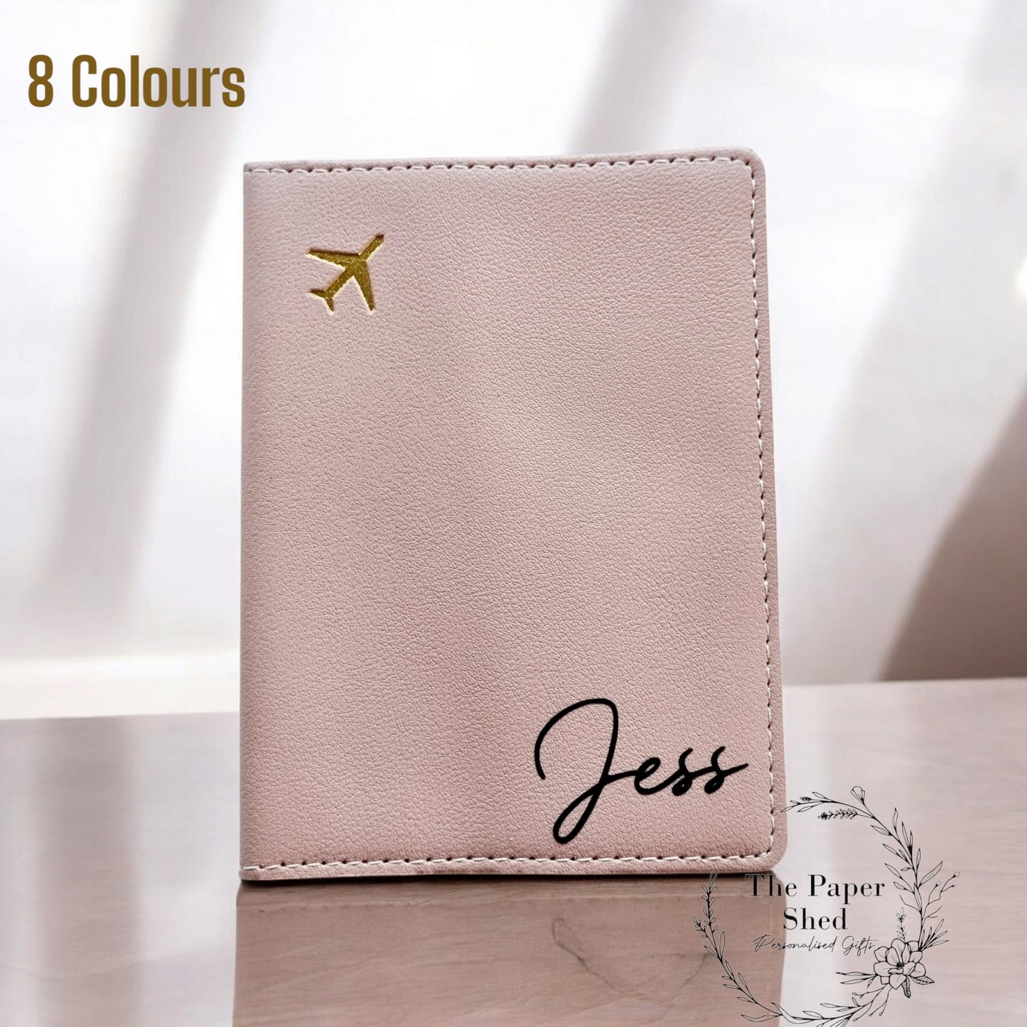 Passport Cover Personalised With Name Plane Holiday