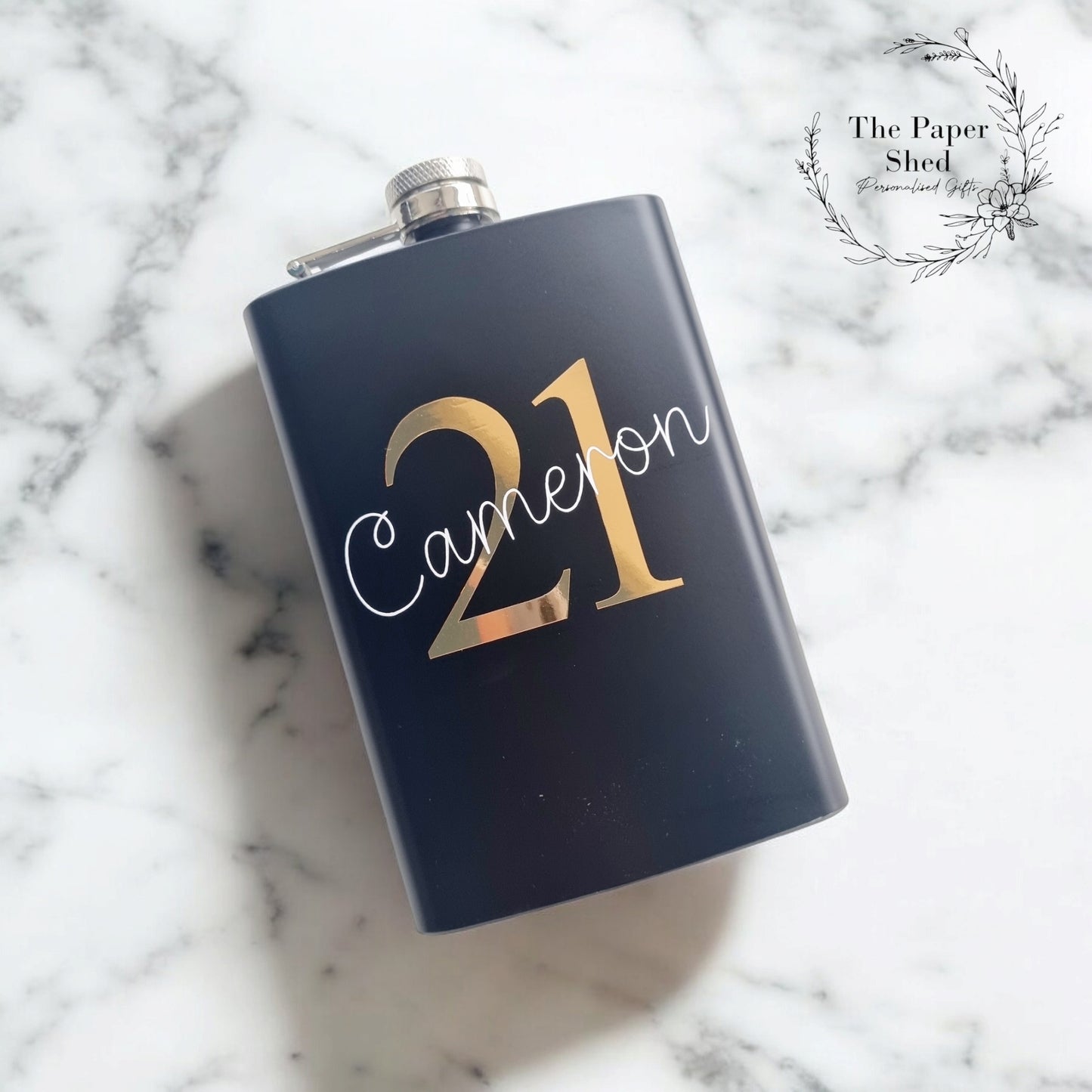 Birthday Customised Hip Flask With Number