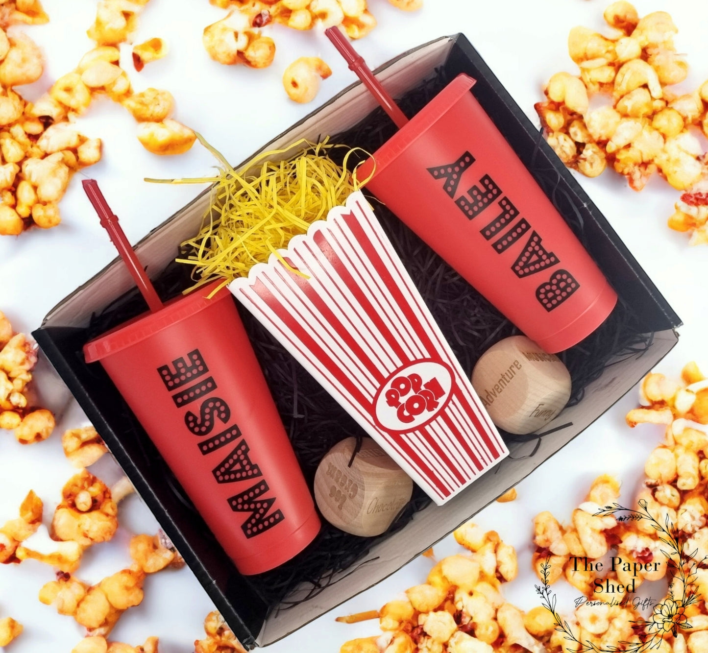 KIDS VERSION Personalised Movie/Film night / Kids night/ hamper, box, popcorn, name, cinema, tumbler, drink, cup, dice,birthday, Children