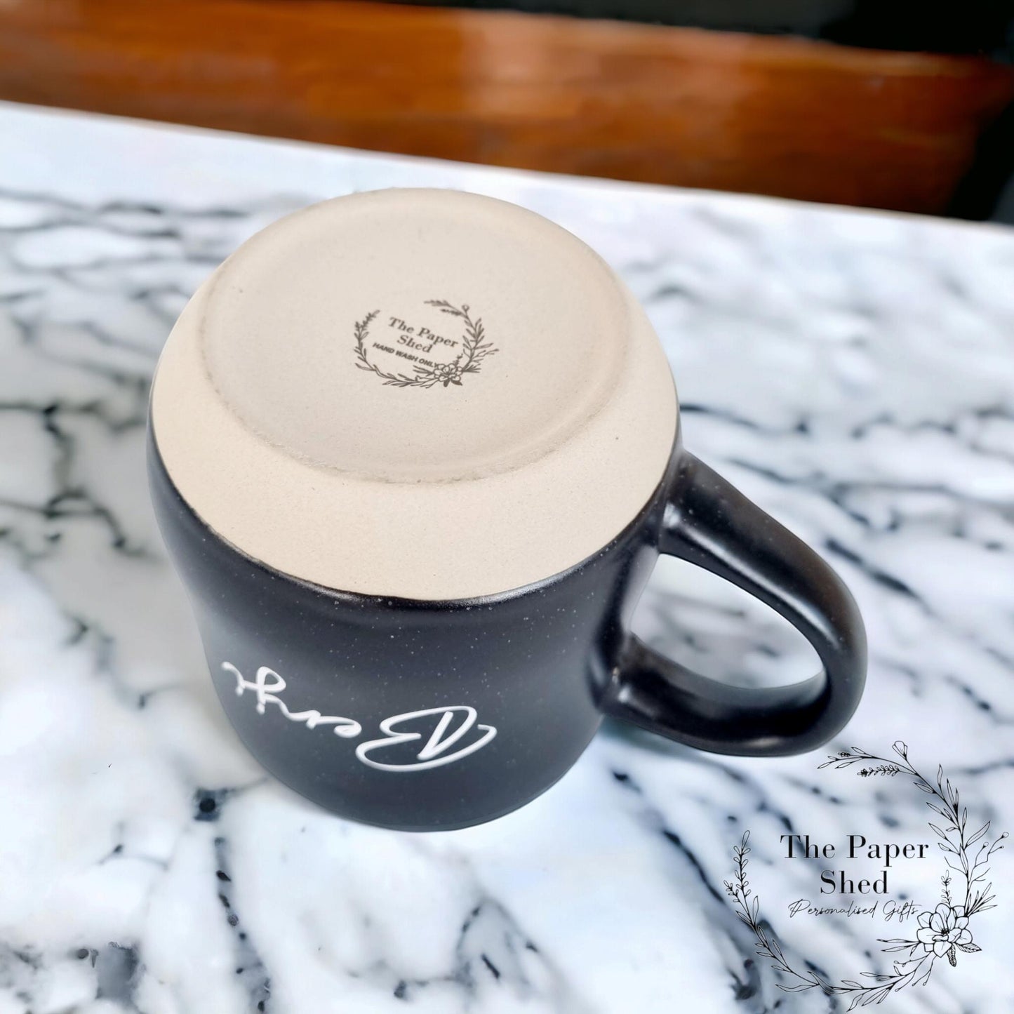 Personalised Hot Drink Mug With Name Speckled Biscuit Base - Mother's Day - Birthday - Valentines - Anniversary - Wedding - Favours
