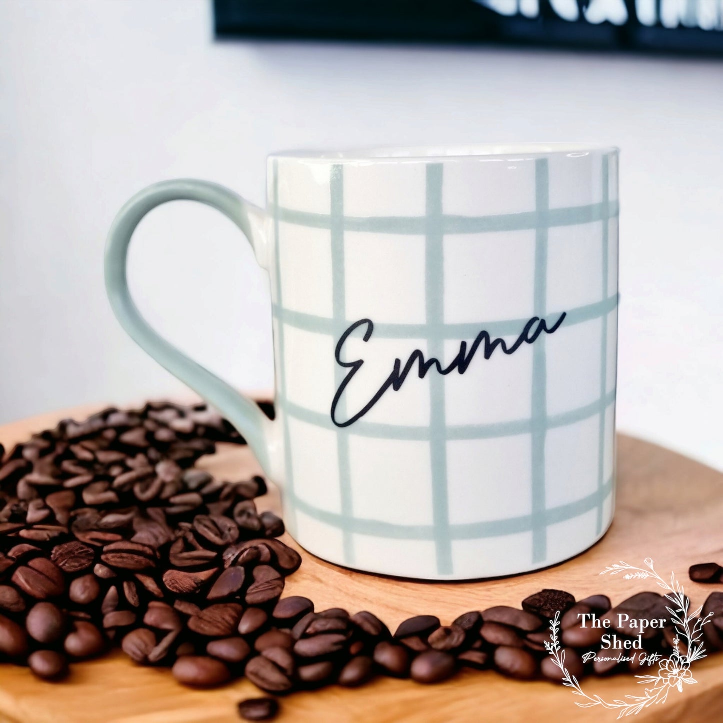 Personalised drink mug with name squares