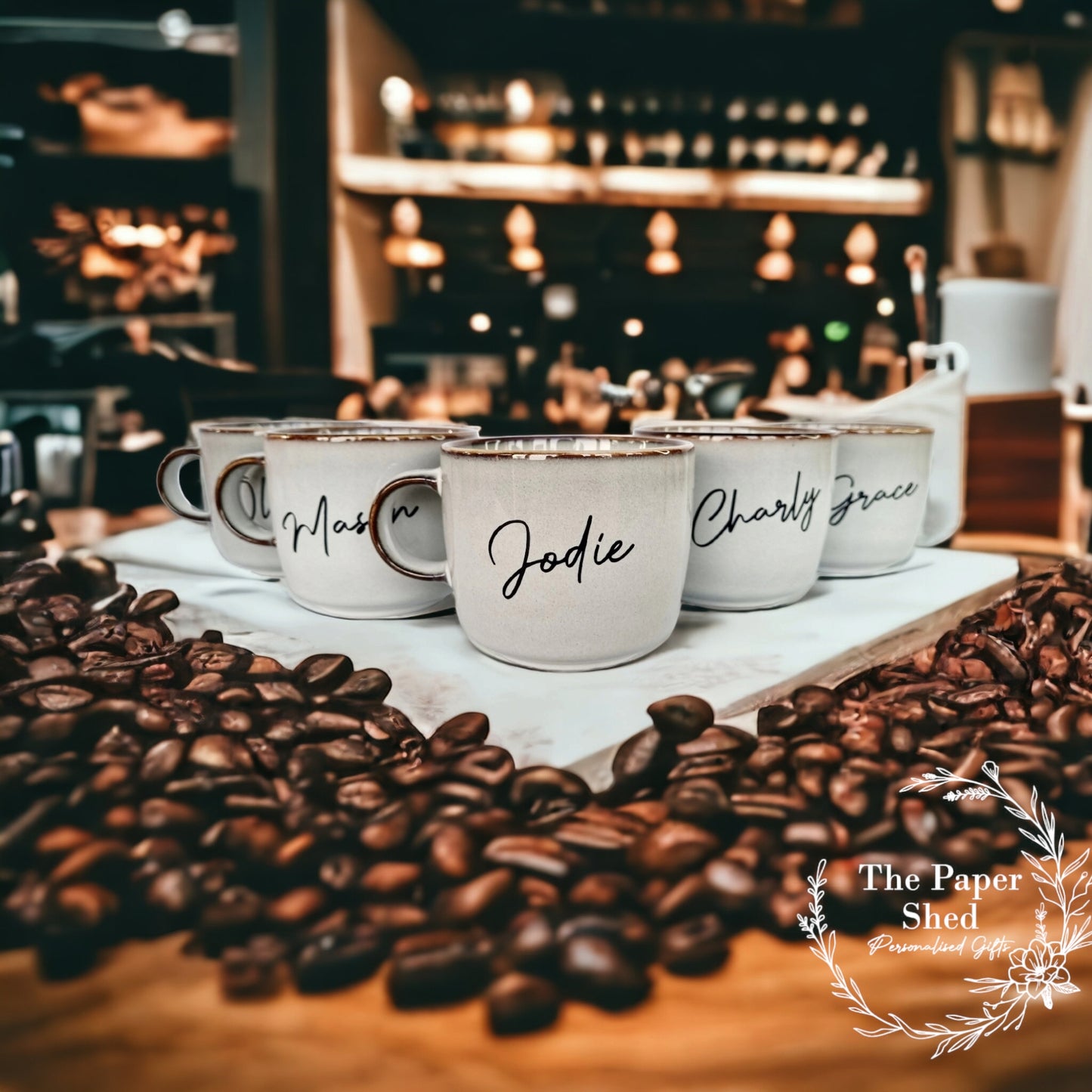 Personalised drink mug with name vintage