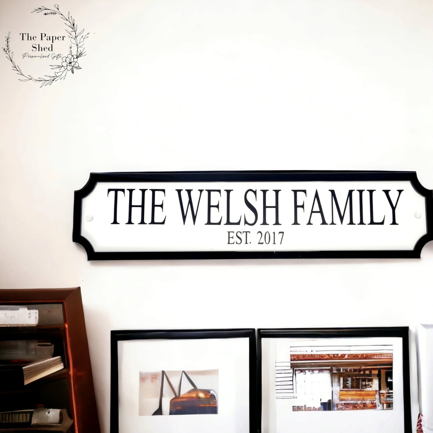 Railway sign personalised with any text hanging sign