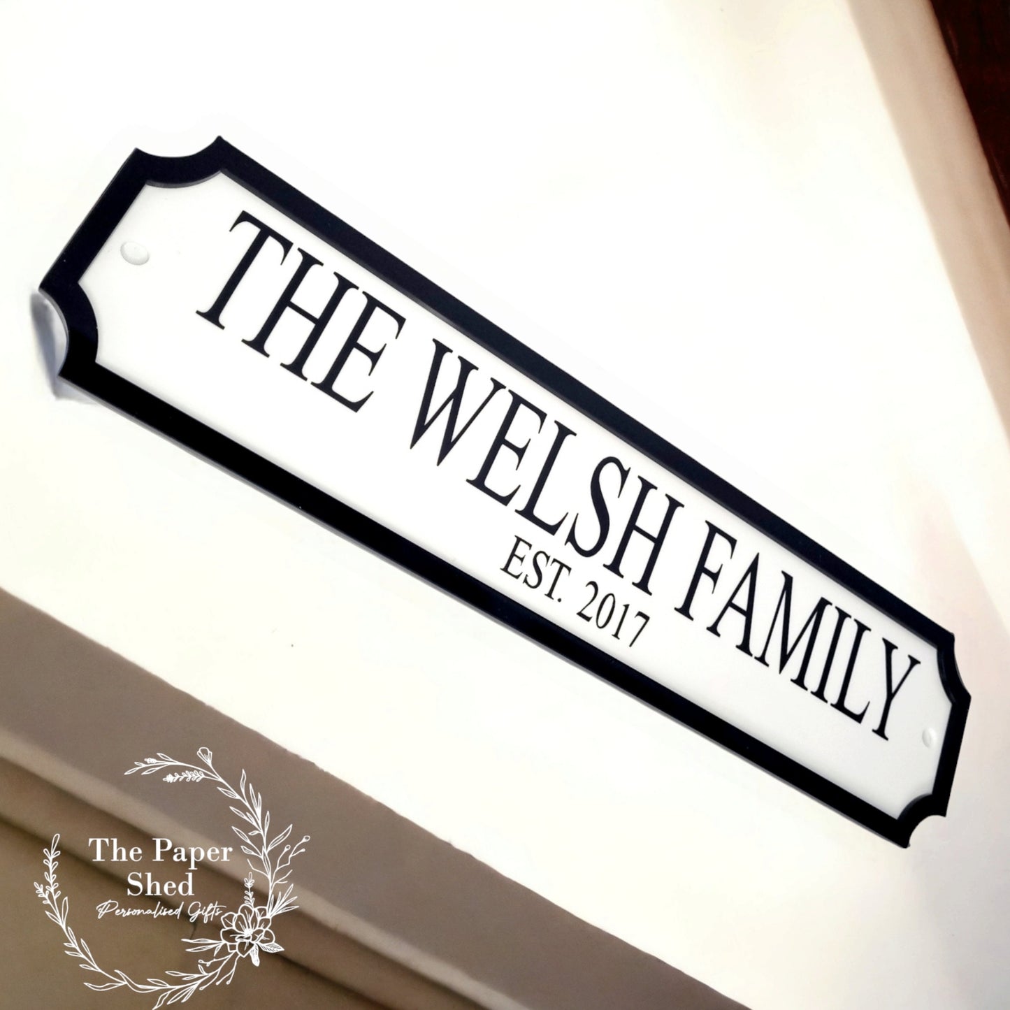 Railway sign personalised with any text hanging sign