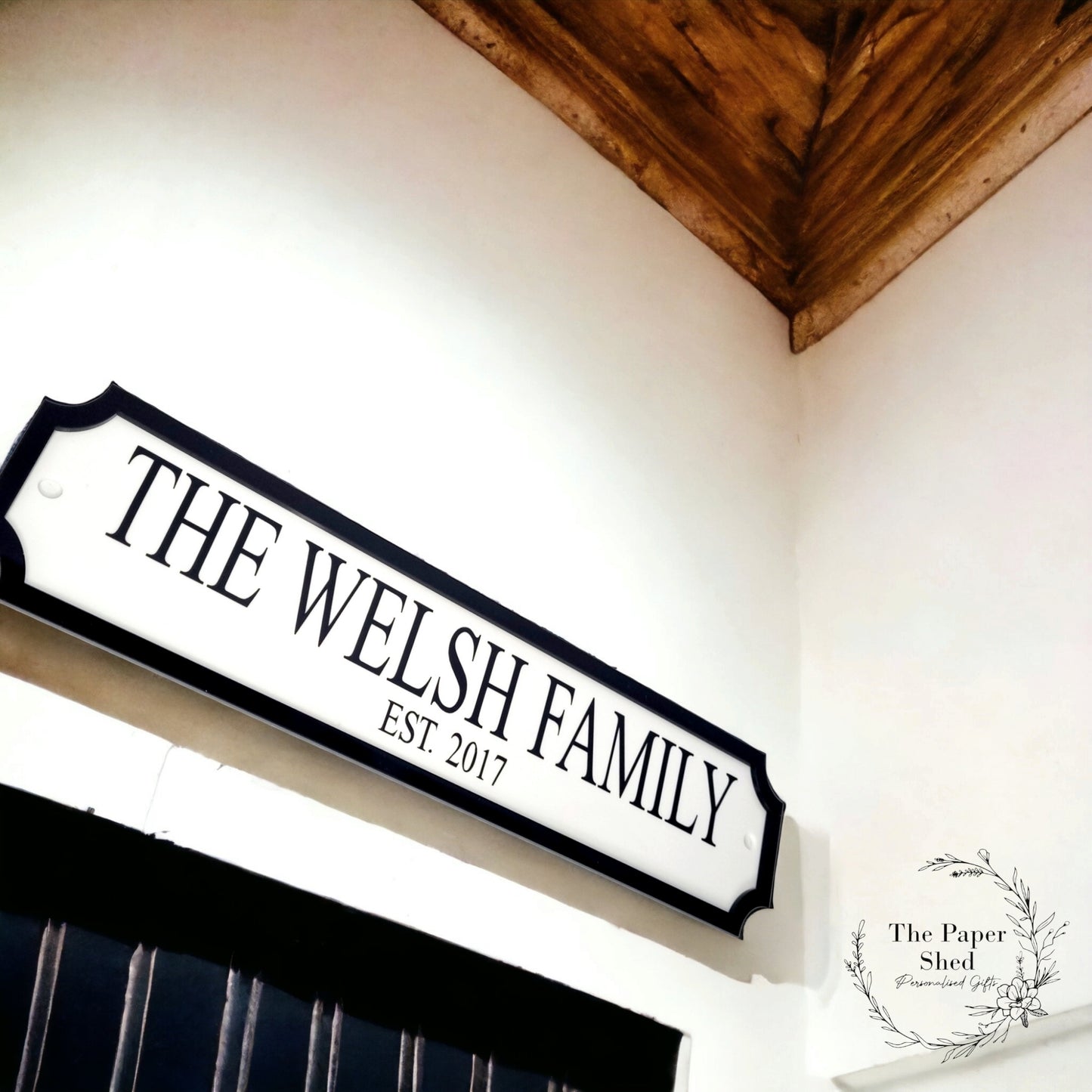 Railway sign personalised with any text hanging sign