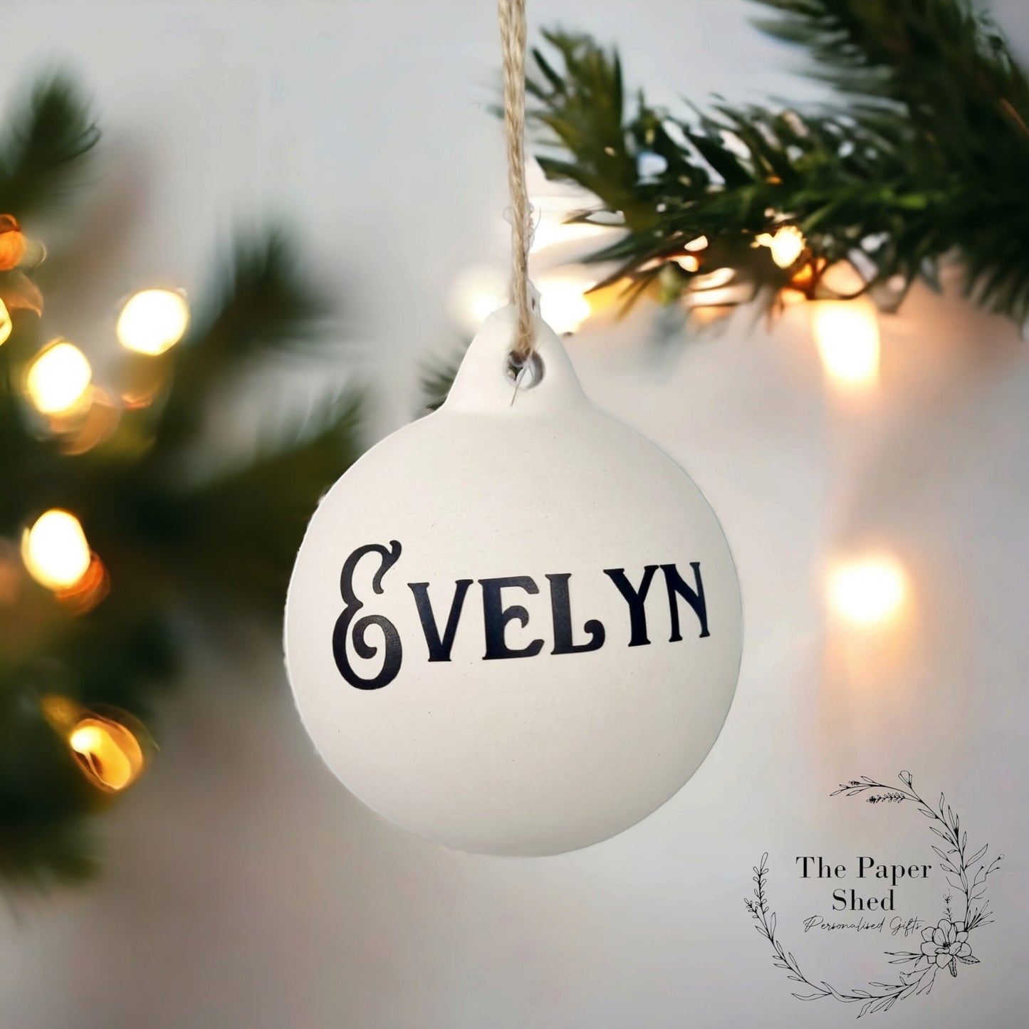 Personalised Ceramic Bauble Tree Decoration With Name