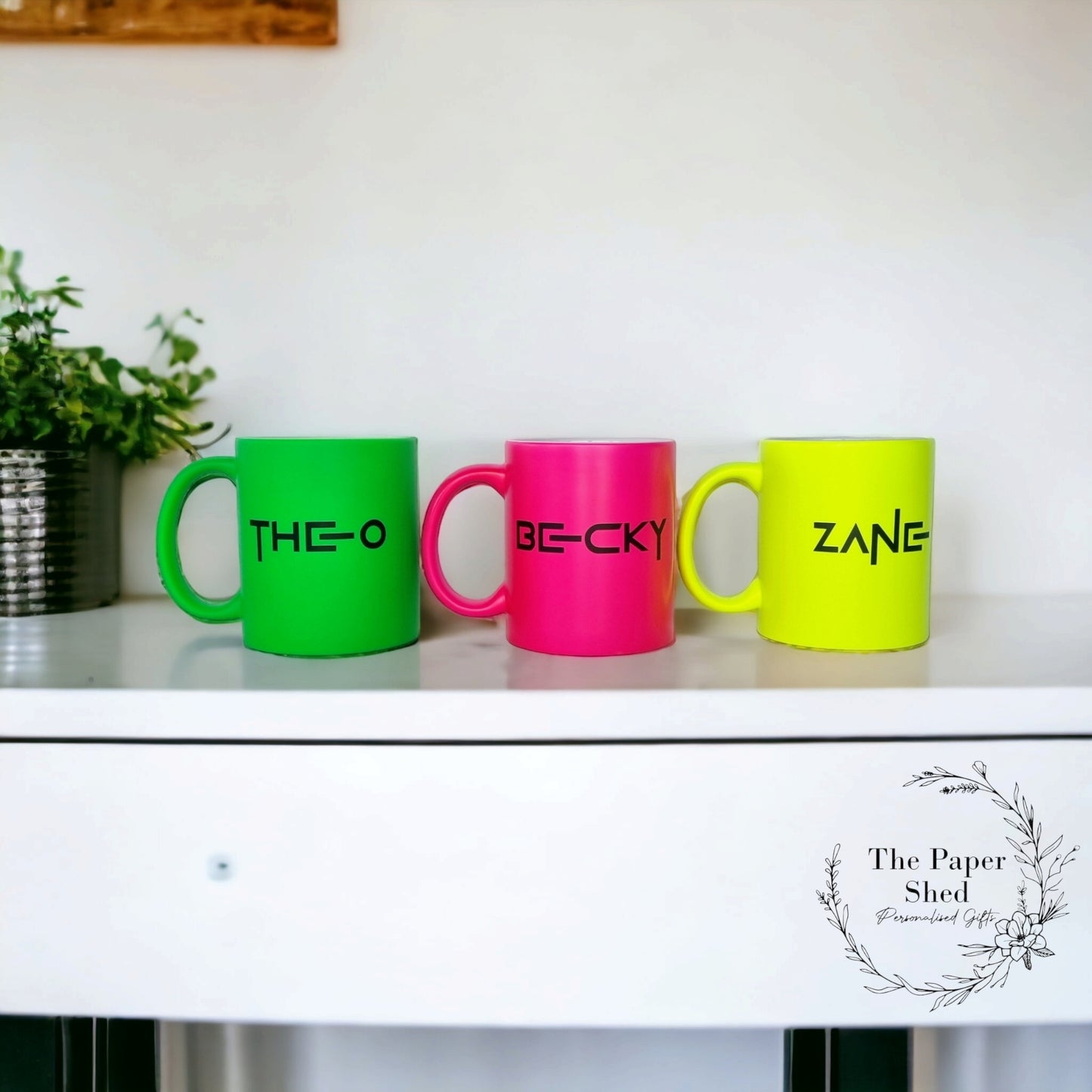 Personalised Drink Mug With Name Neon