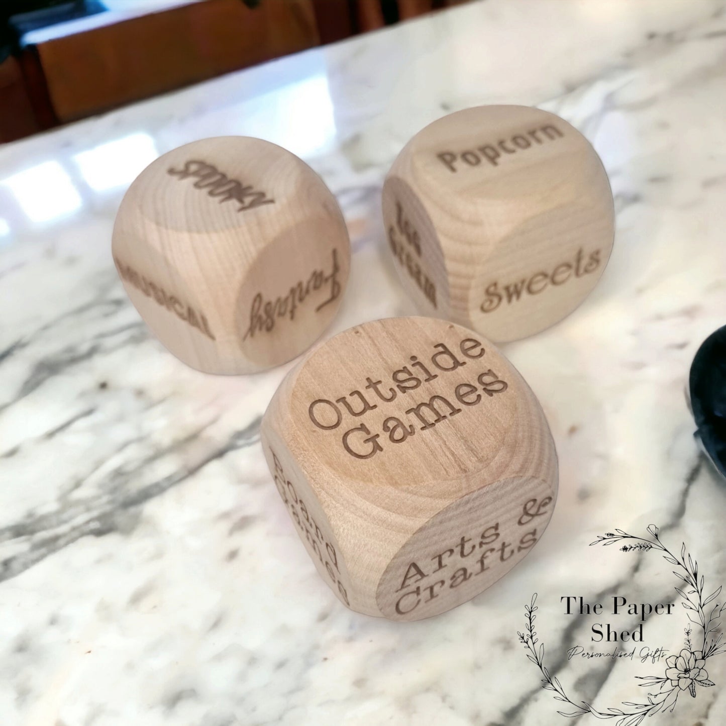 kids Decision dice wooden engraved gift