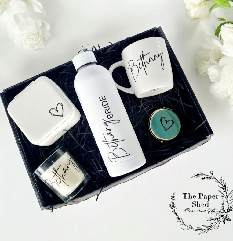 Bridesmaid Bridal Party Bride Gift Set Hamper Box Wedding Thermal Bottle