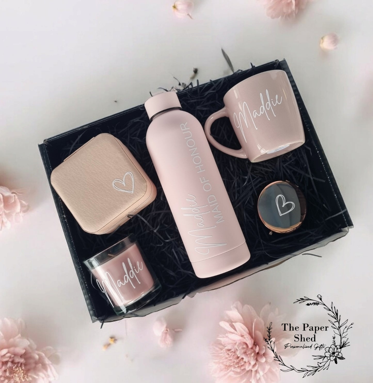 Bridesmaid Bridal Party Bride Gift Set Hamper Box Wedding Thermal Bottle