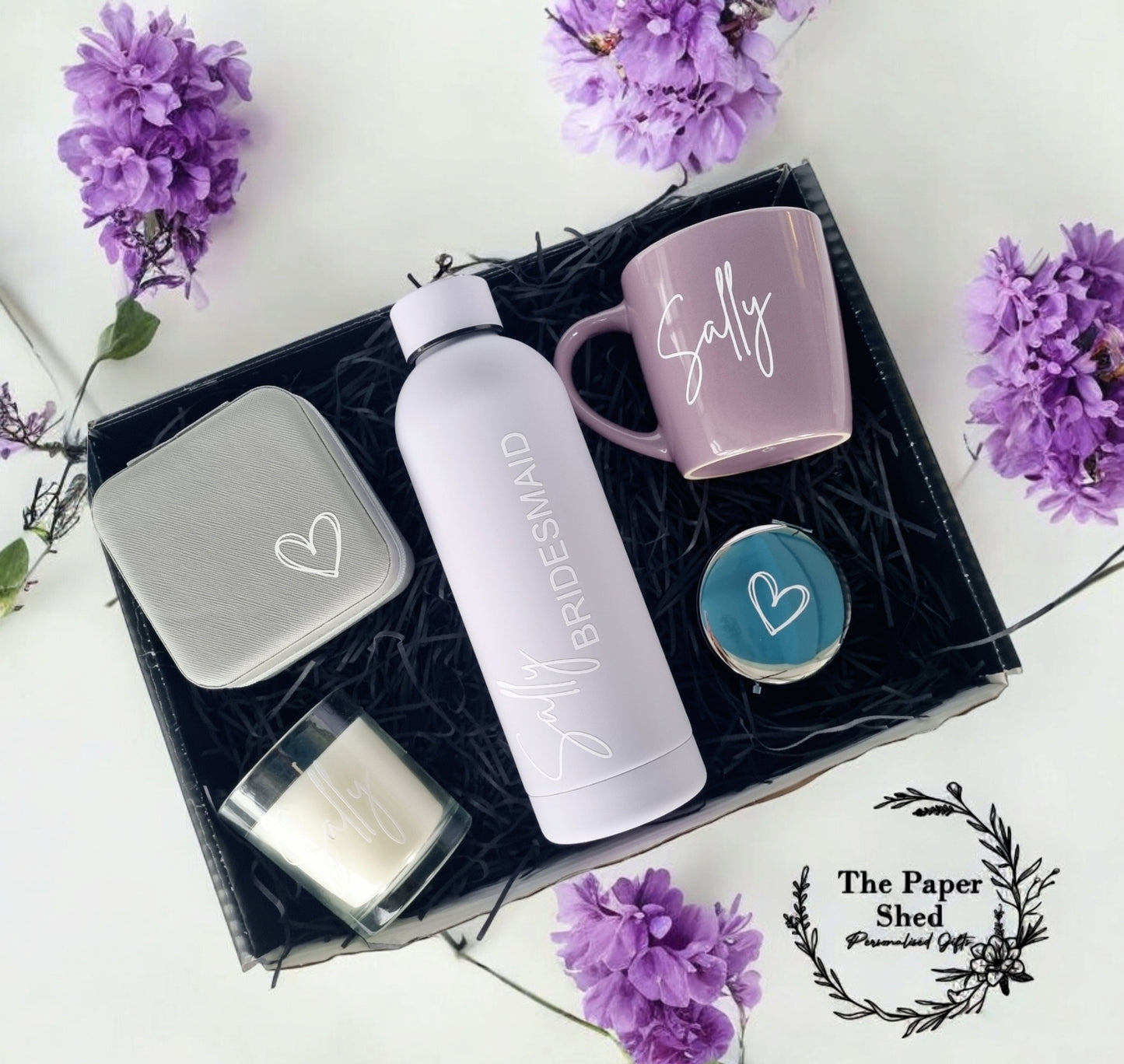 Bridesmaid Bridal Party Bride Gift Set Hamper Box Wedding Thermal Bottle