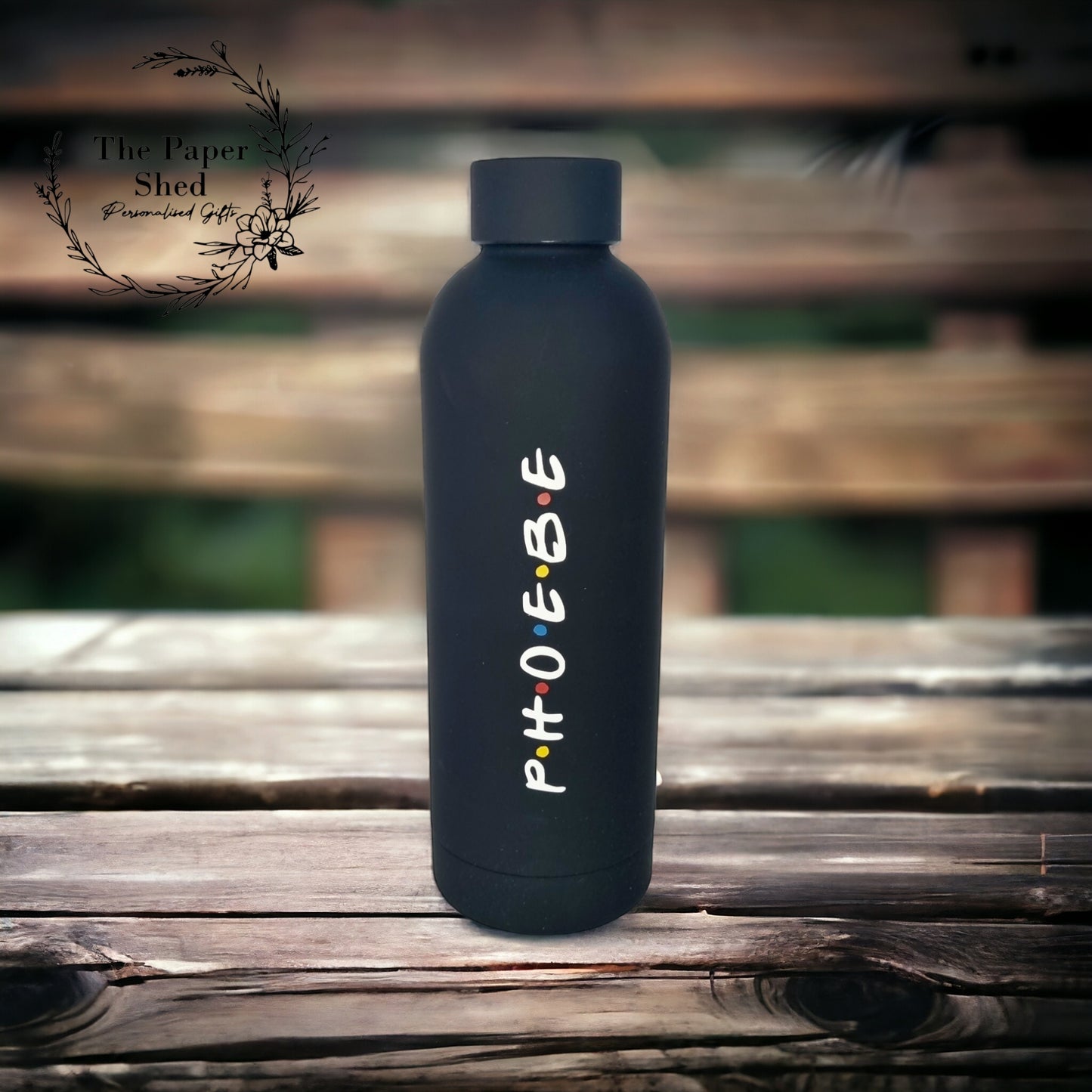 Teacher Gift Personalised Name Thermal Water Bottle Friends Theme