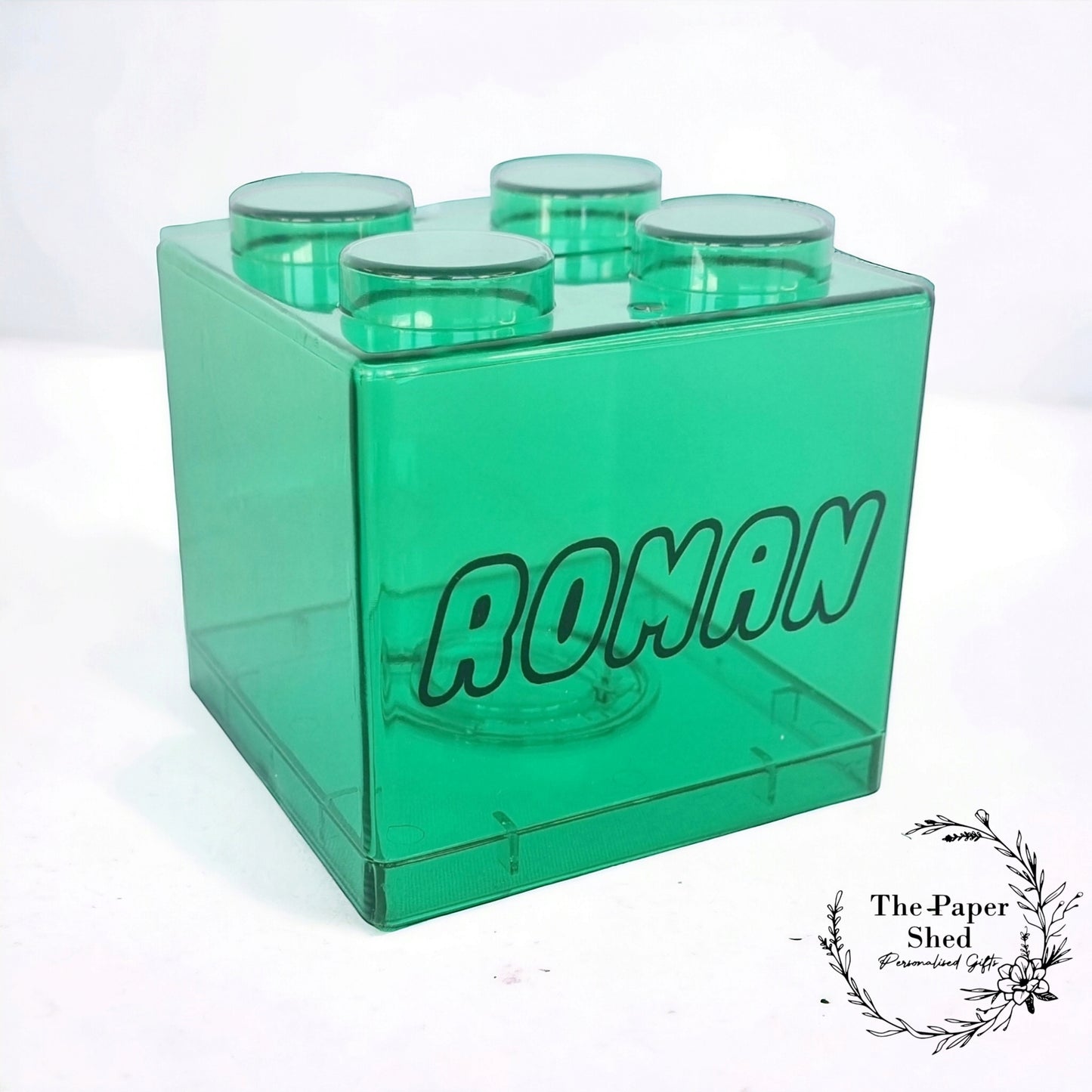 Coloured Building Block Money Box Personalised, Birthday Present, Kids, Children, Construction