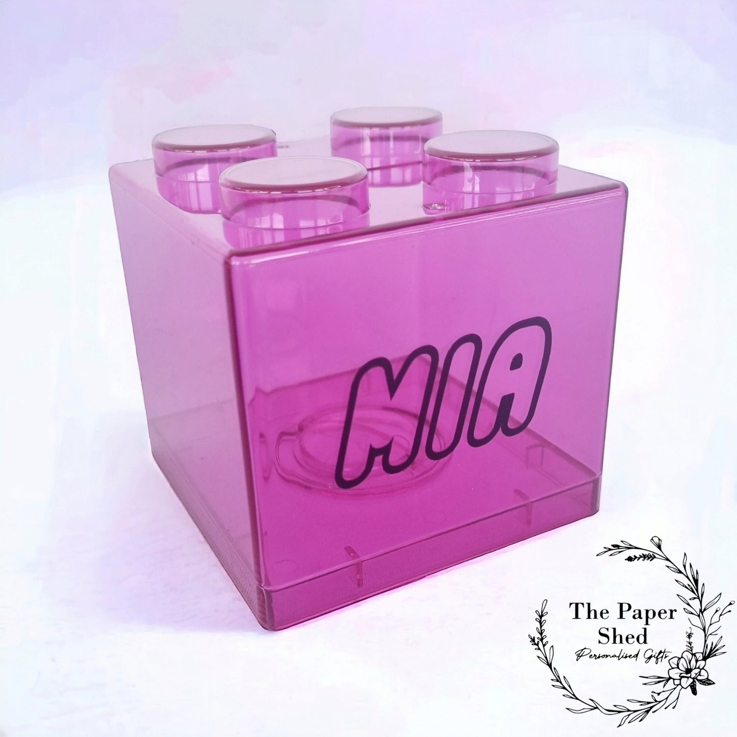 Coloured Building Block Money Box Personalised, Birthday Present, Kids, Children, Construction