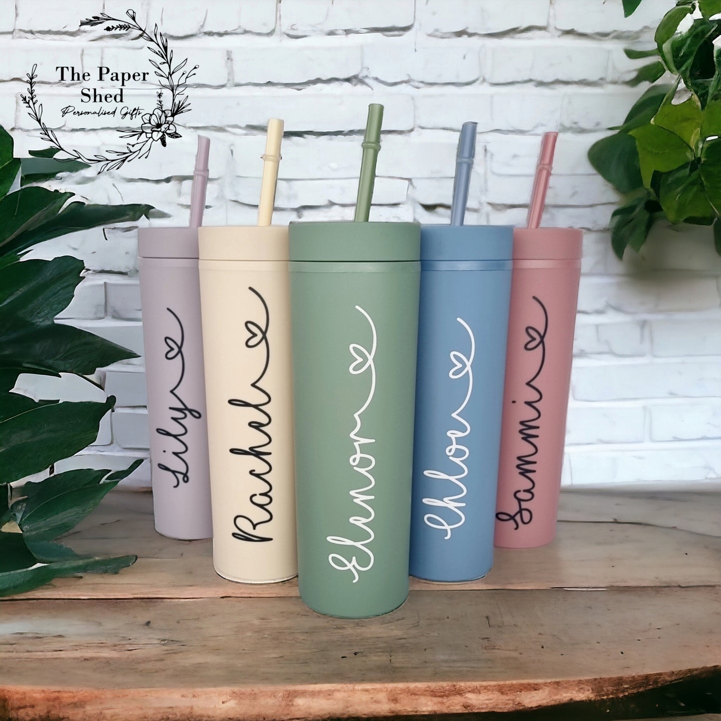 Skinny Tumbler Personalised Name Bridesmaid Bridal Wedding