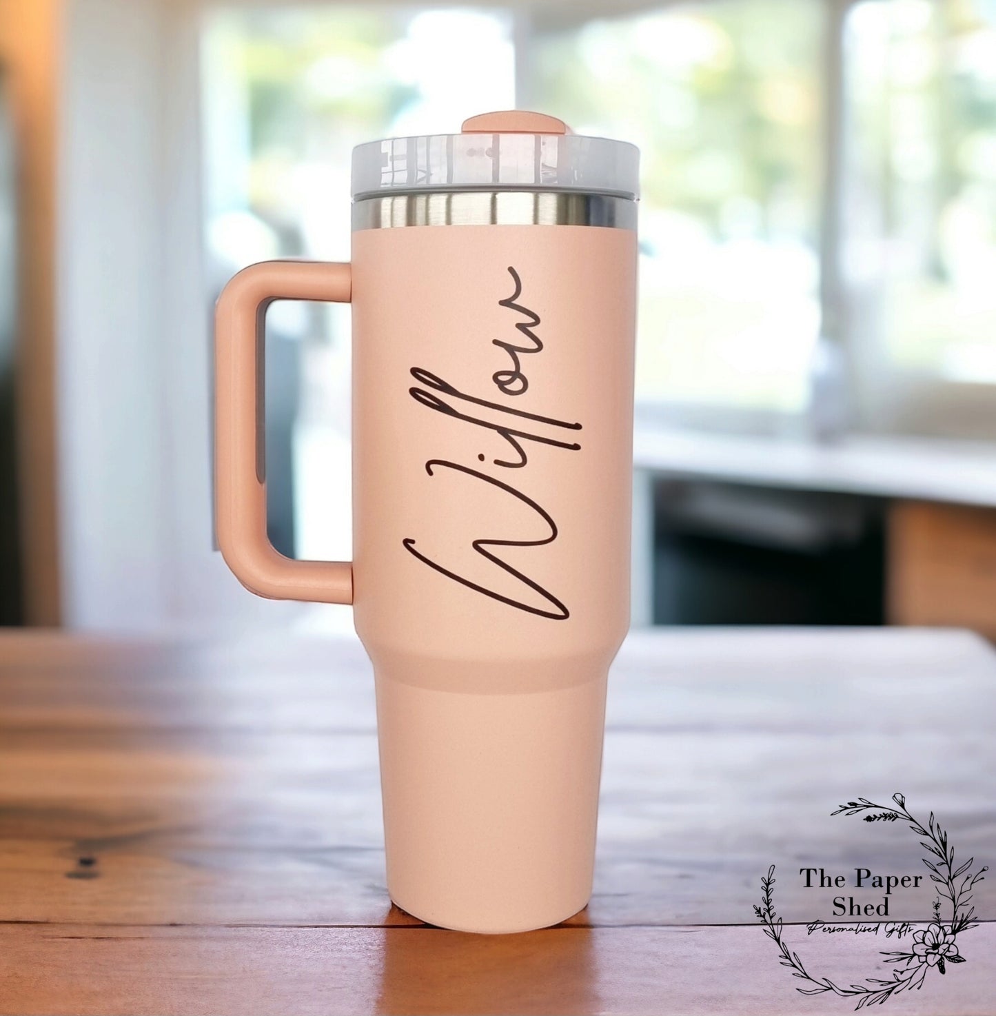 Personalised or blank Large 40oz Travel Mugs Pastel Colours Thermal Cup with Handle Birthday Gift Wedding