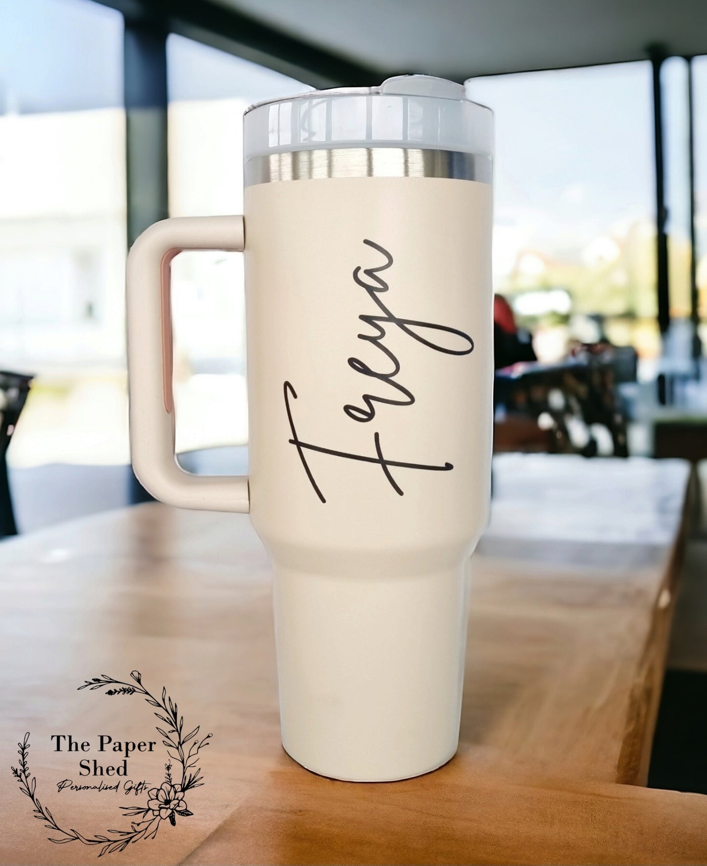 Personalised or blank Large 40oz Travel Mugs Pastel Colours Thermal Cup with Handle Birthday Gift Wedding