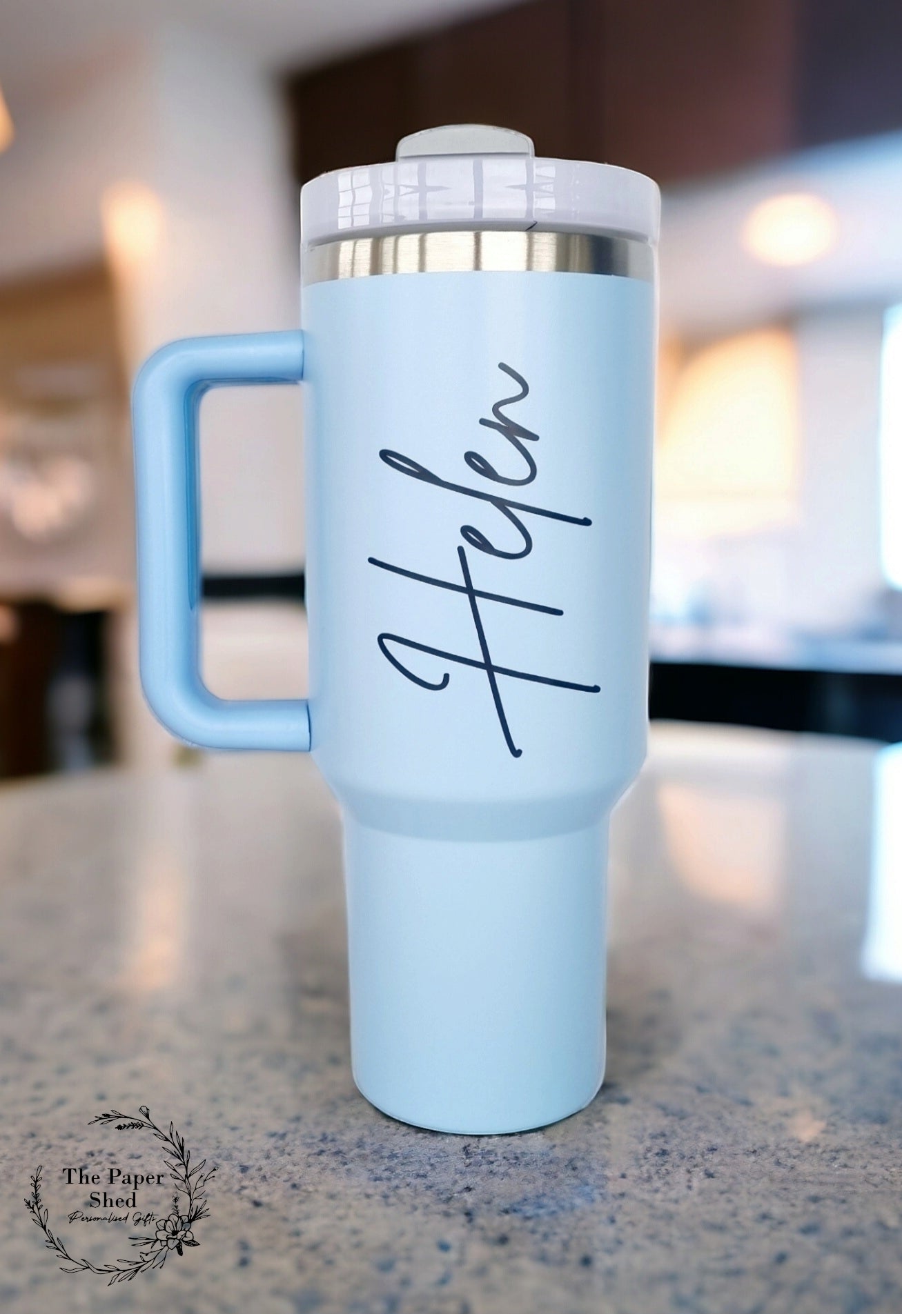 Personalised or blank Large 40oz Travel Mugs Pastel Colours Thermal Cup with Handle Birthday Gift Wedding