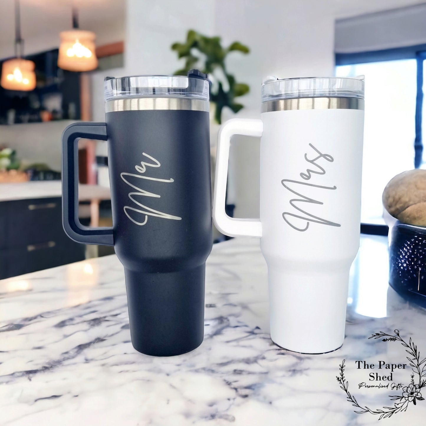 Wedding Mr & Mrs Thermal Cup Travel Mugs Mr + Mr, Mrs + Mrs Special Couple Gift, Bridal Party, Confetti, Bubbles, Gift Set, Engagement