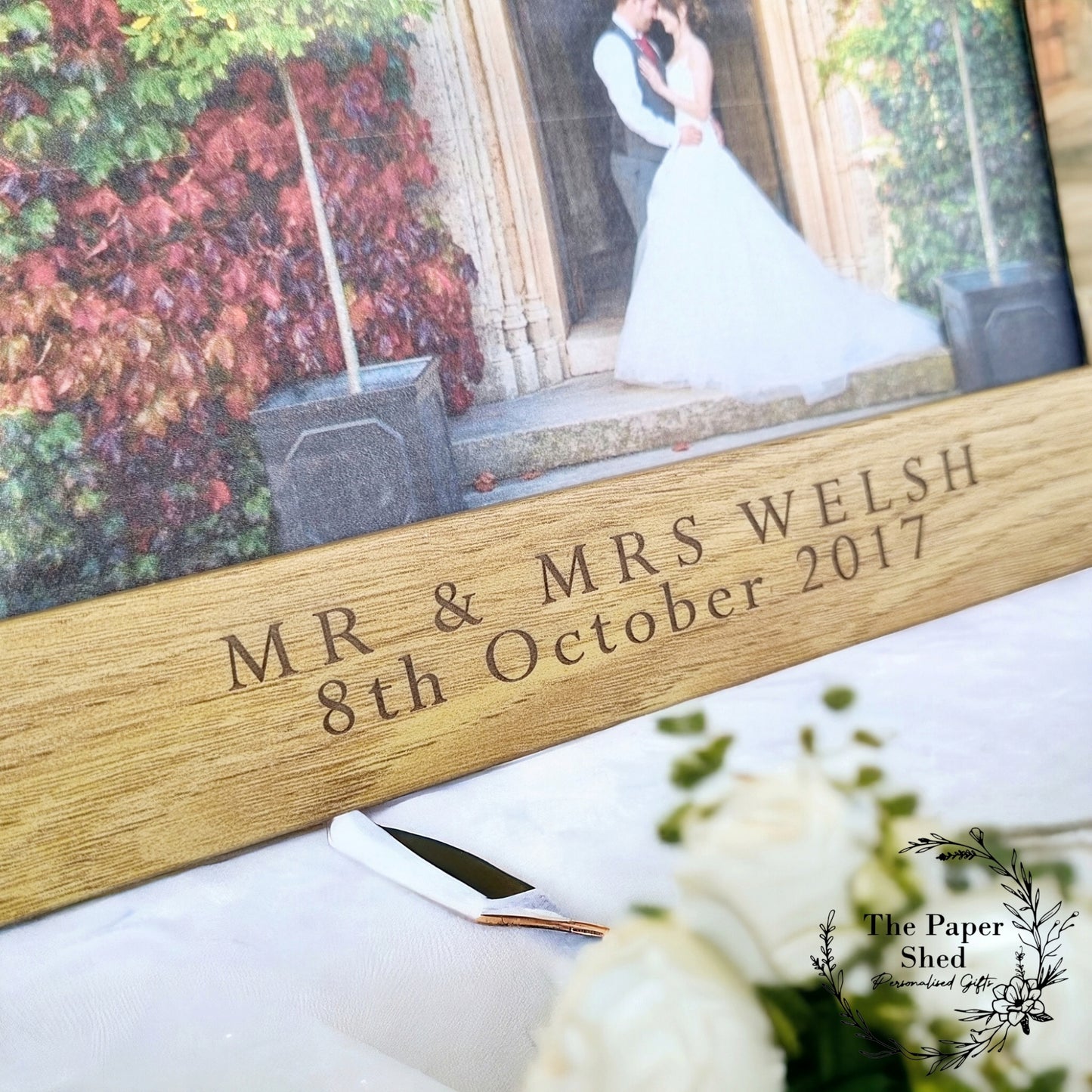 Personalised Wooden Photo Frame Wedding Our Wedding Day Couple Name Mr & Mrs Mr + Mr Mrs + Mrs Date Gift