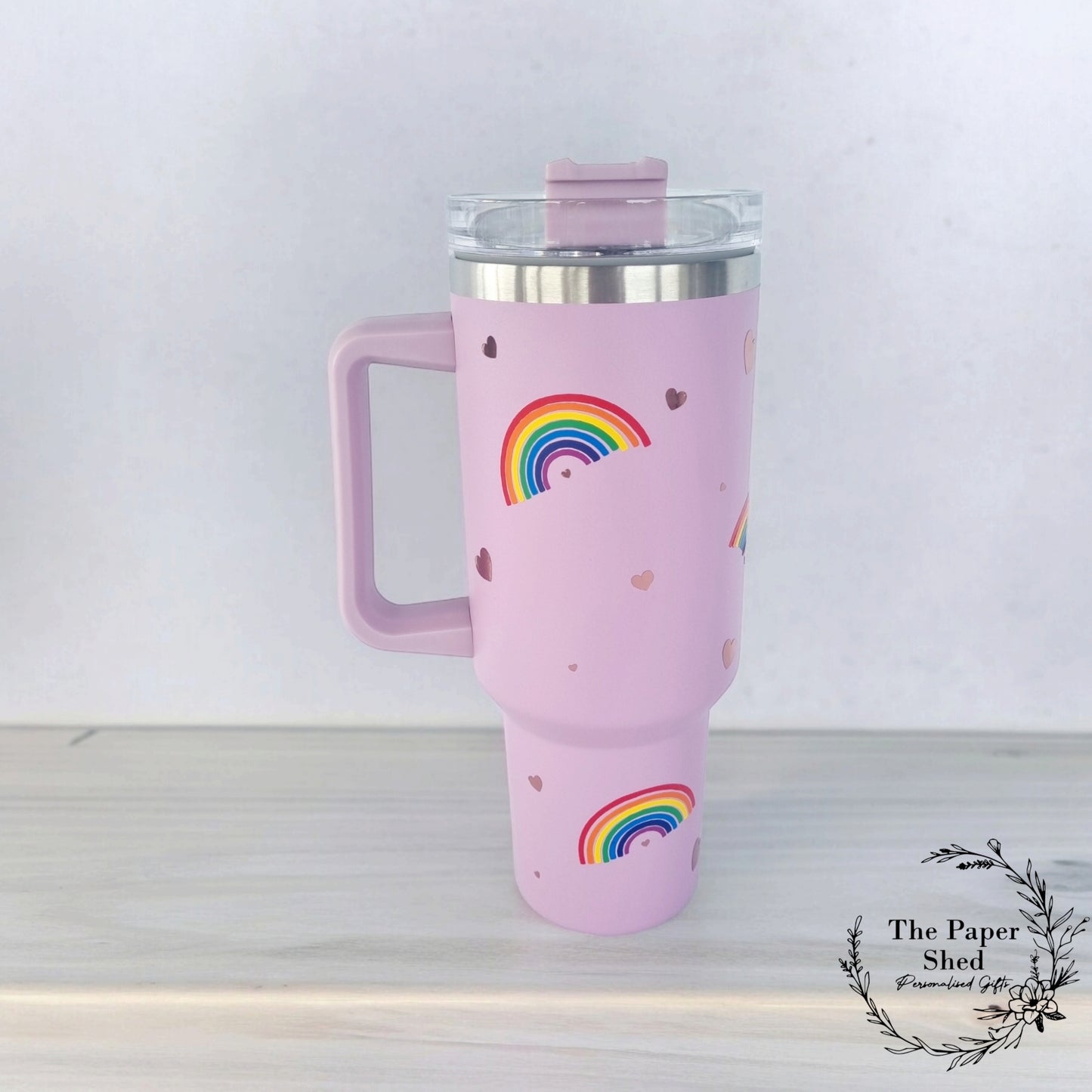 The Rainbow and Hearts Collection, Thermal bottle, 40 oz Cup, Bottle, Travel Mug, Gift, Birthday, Set
