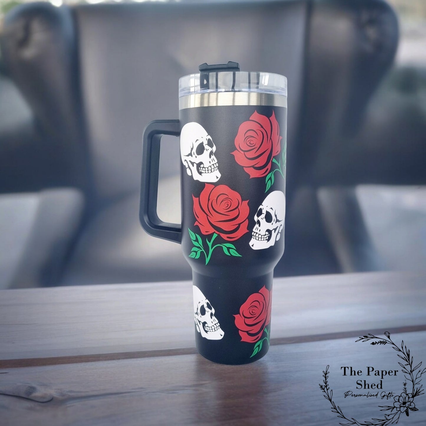 The Skulls and Roses Collection, Thermal, Mug, 40 oz Cup, Bottle, Travel Mug, Gift, Birthday, Set