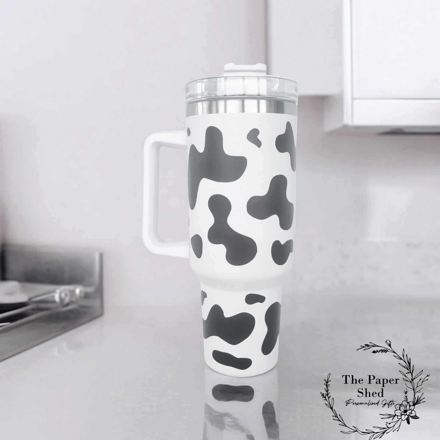 The Cow Print Collection, Thermal, Mug, 40 oz Travel Cup, Bottle, Travel Mug, Gift, Birthday, Set, dairy,