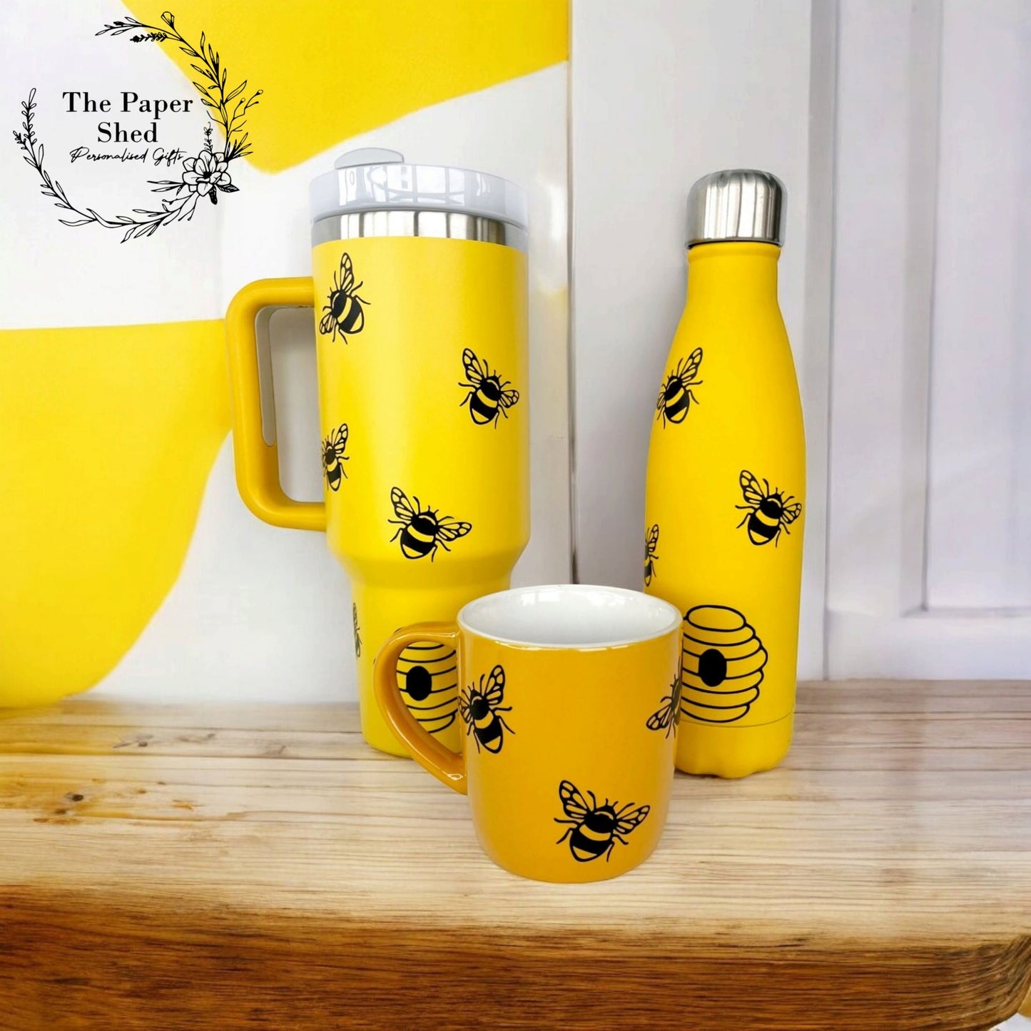 The Bee Collection, Bumblebee, Honey Bee, Hive Thermal, Mug, 40 oz Travel Cup, Bottle, Travel Mug, Gift, Birthday, Set,